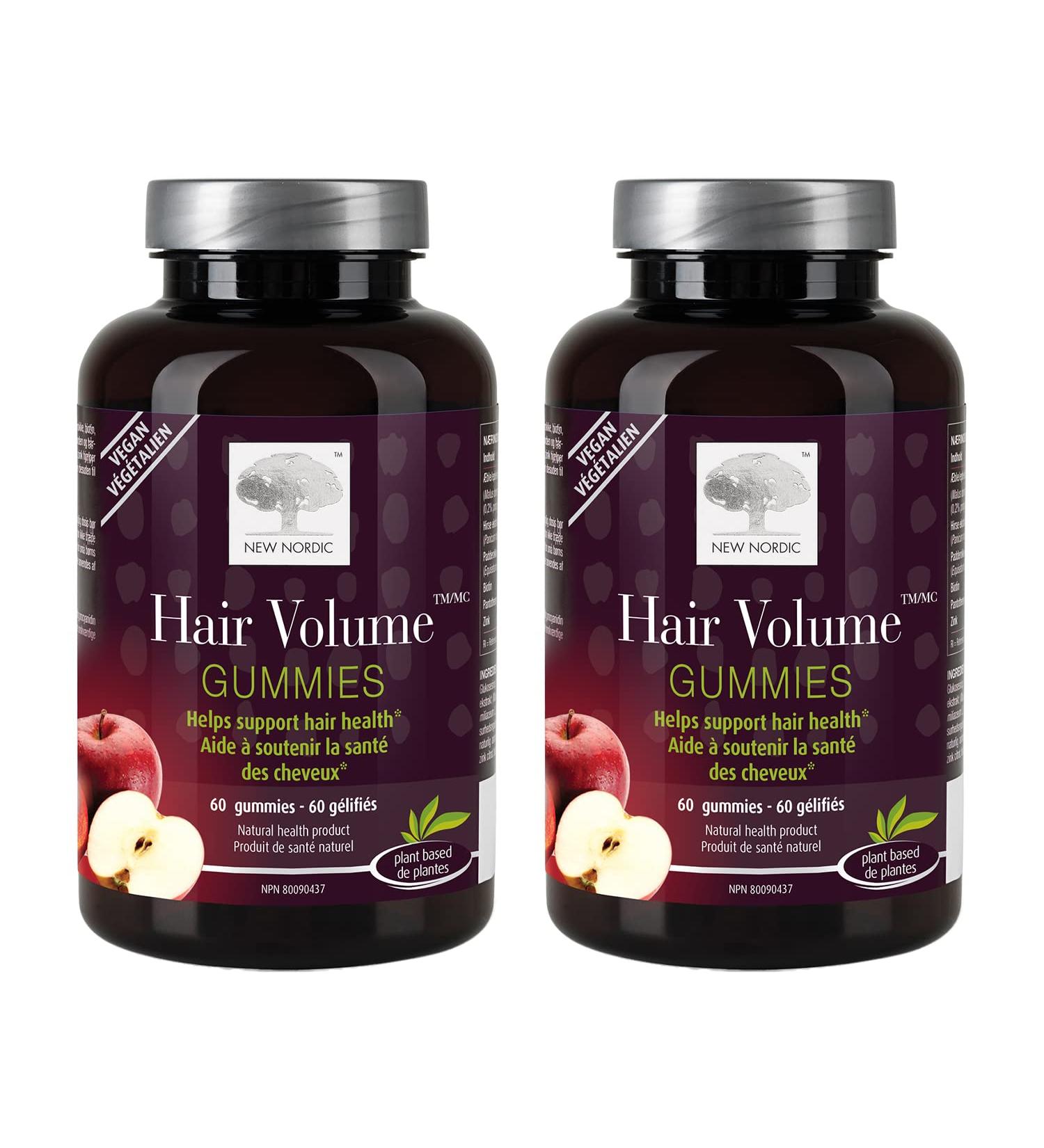 New Nordic Hair Volume Gummies - Biotin Supplement for Hair Growth - Contains Horsetail Millet & Zinc - Supports Healthy Hair Growth & Strength - 60 Vegan Gummies (Pack of 2) 1 - Buy Online on GoSupps.com