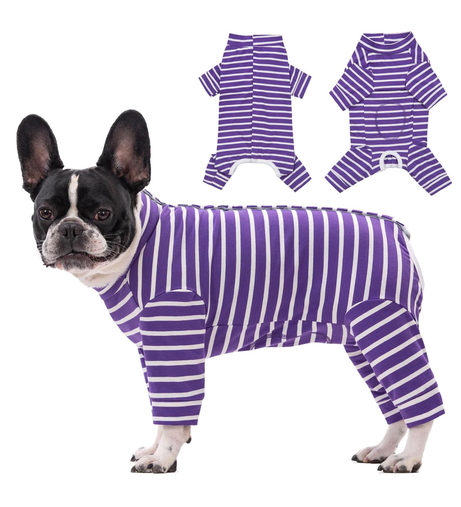 Axcimond Long-Sleeved Dog Body for Small & Medium Dogs | Post-Surgery Wound Protection & Cone Alternative | Comfortable Pajama for Male & Female Puppies - Lila Color - Buy Online on GoSupps.com