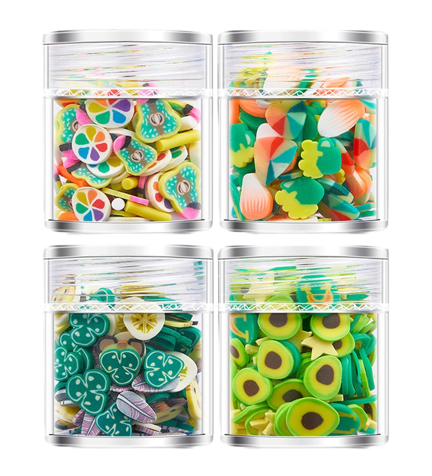 4 Bottles Special Shaped Nail Decorations 3D Nail Unique Accessories For Creative Nail Enthusiasts Nail Decorations For Festivals - Buy Online on GoSupps.com