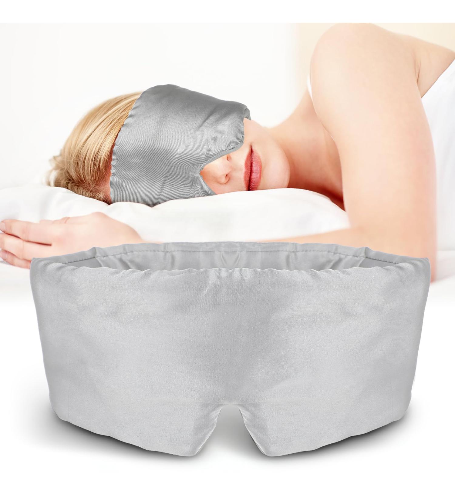 WLLHYF Silk Sleep Mask for Men and Women - Soft Cooling Eye Cover for Better Sleep - Adjustable Strap - Blackout Blindfold - Buy Online on GoSupps.com