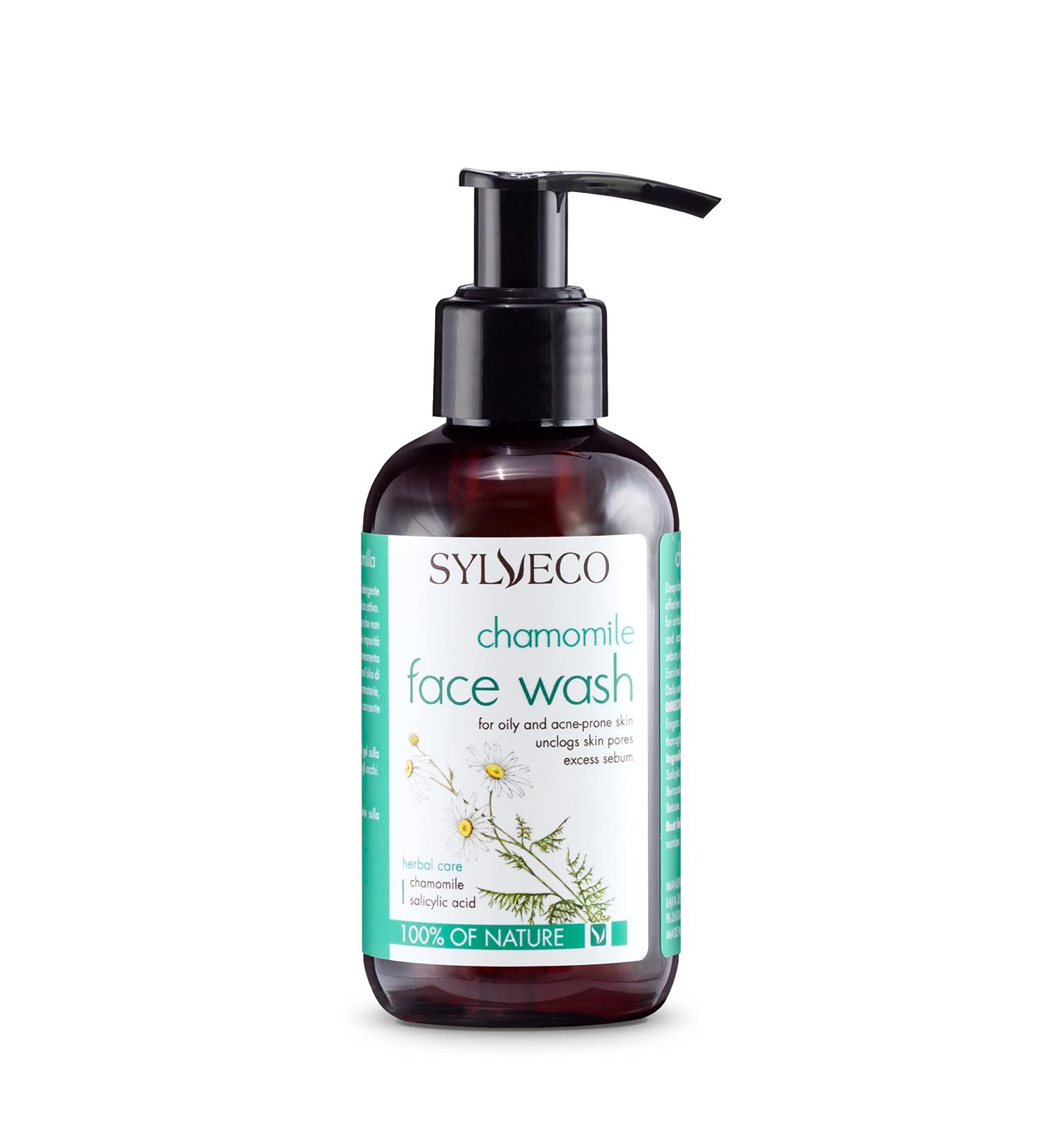 SYLVECO Chamomile Facial Cleansing Gel - For Sensitive Skin - With Salicylic Acid (2%) - Antibacterial Properties - Natural Vegan Cosmetics for Women and Men - Size 150 ml. - Buy Online on GoSupps.com