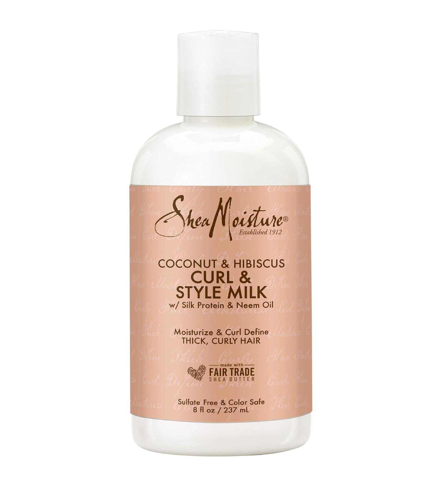 Shea Moisture Coconut & Hibiscus Curl & Style Milk 8 oz - Hydrating Hair Treatment - Buy Online on GoSupps.com