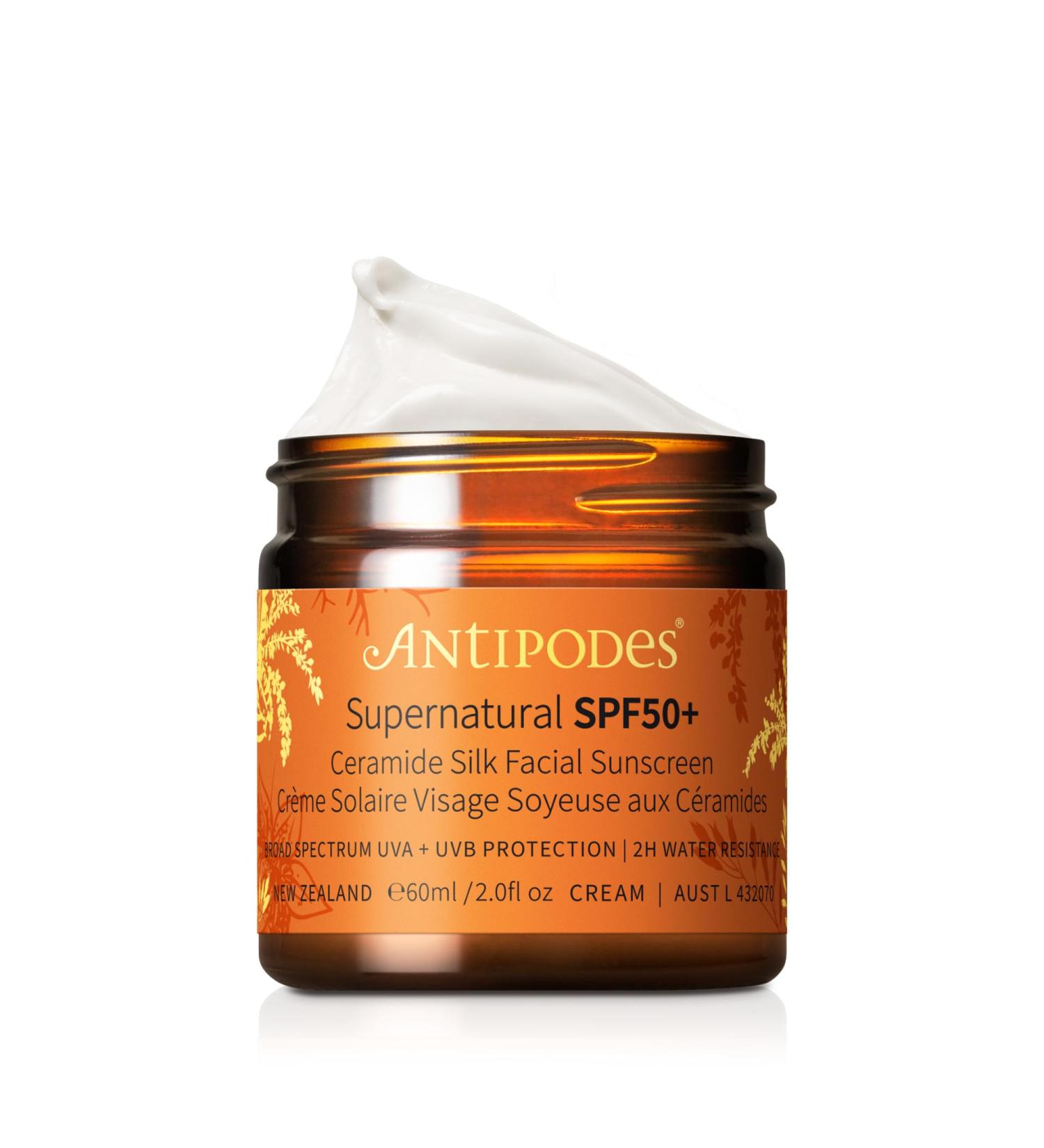 Antipodes Supernatural SPF50+ Silky Ceramide Face Sunscreen 60ml - Buy Online on GoSupps.com