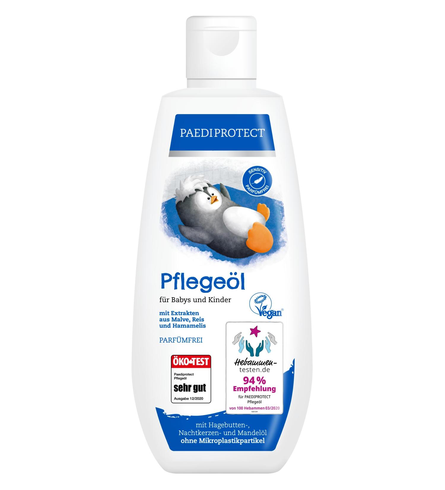 PAEDIPROTECT Nursing Oil for Babies & Children 200ml | Gentle Almond Oil for Sensitive Skin | Perfume-Free Vegan Baby Care & Diaper Area Cleaning Oil - Buy Online on GoSupps.com