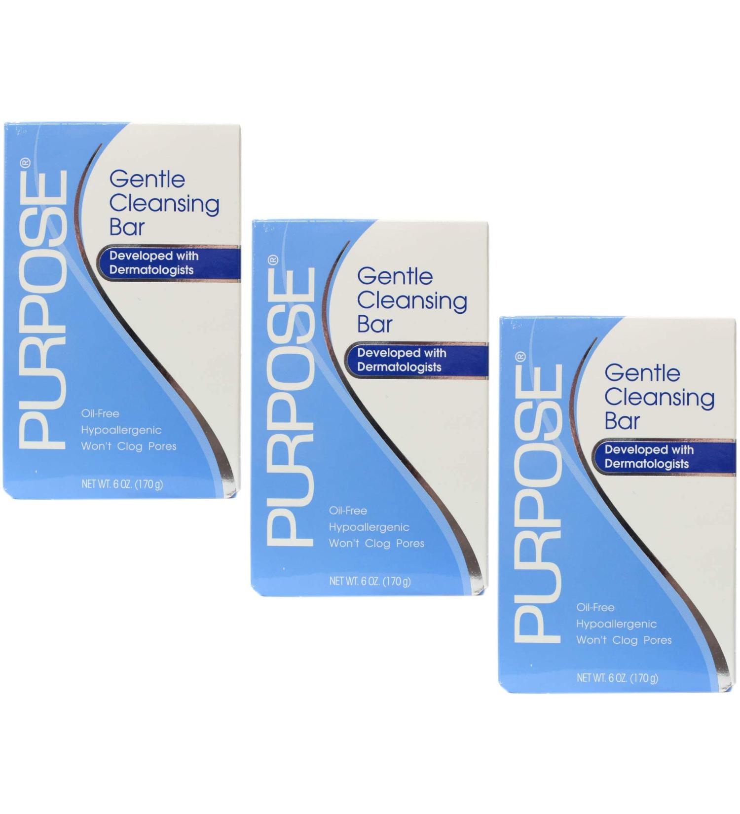 Purpose Gentle Cleansing Bar 6 Oz - Pack of 3 | Fragrance-Free Soap for Sensitive Skin - Buy Online on GoSupps.com