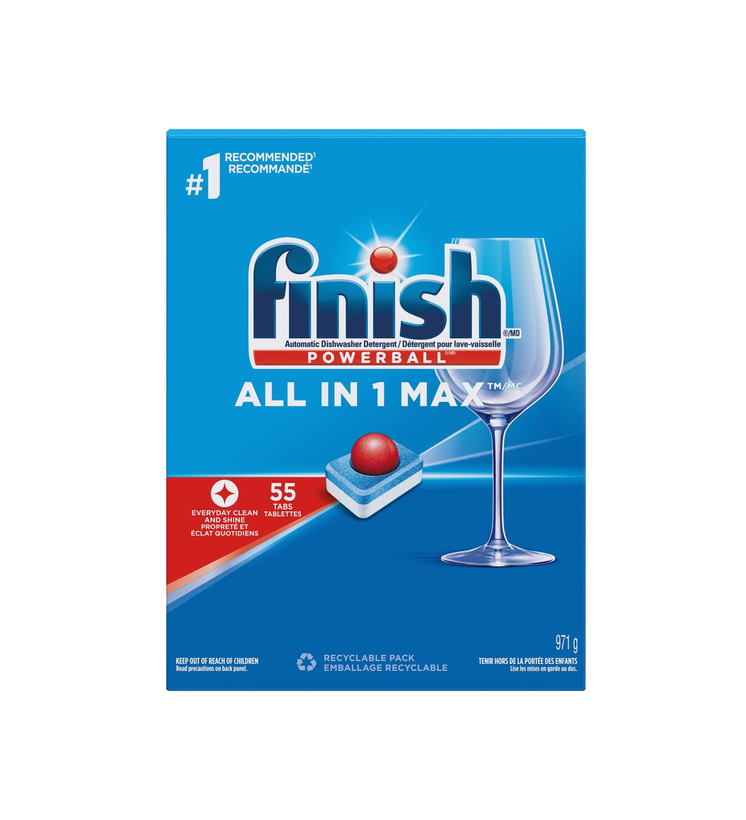 Buy Finish Power Ball All In 1 Max Dishwasher Detergent Pods - 55 Tabs for Everyday Clean and Shine | International Shipping Available - Buy Online on GoSupps.com