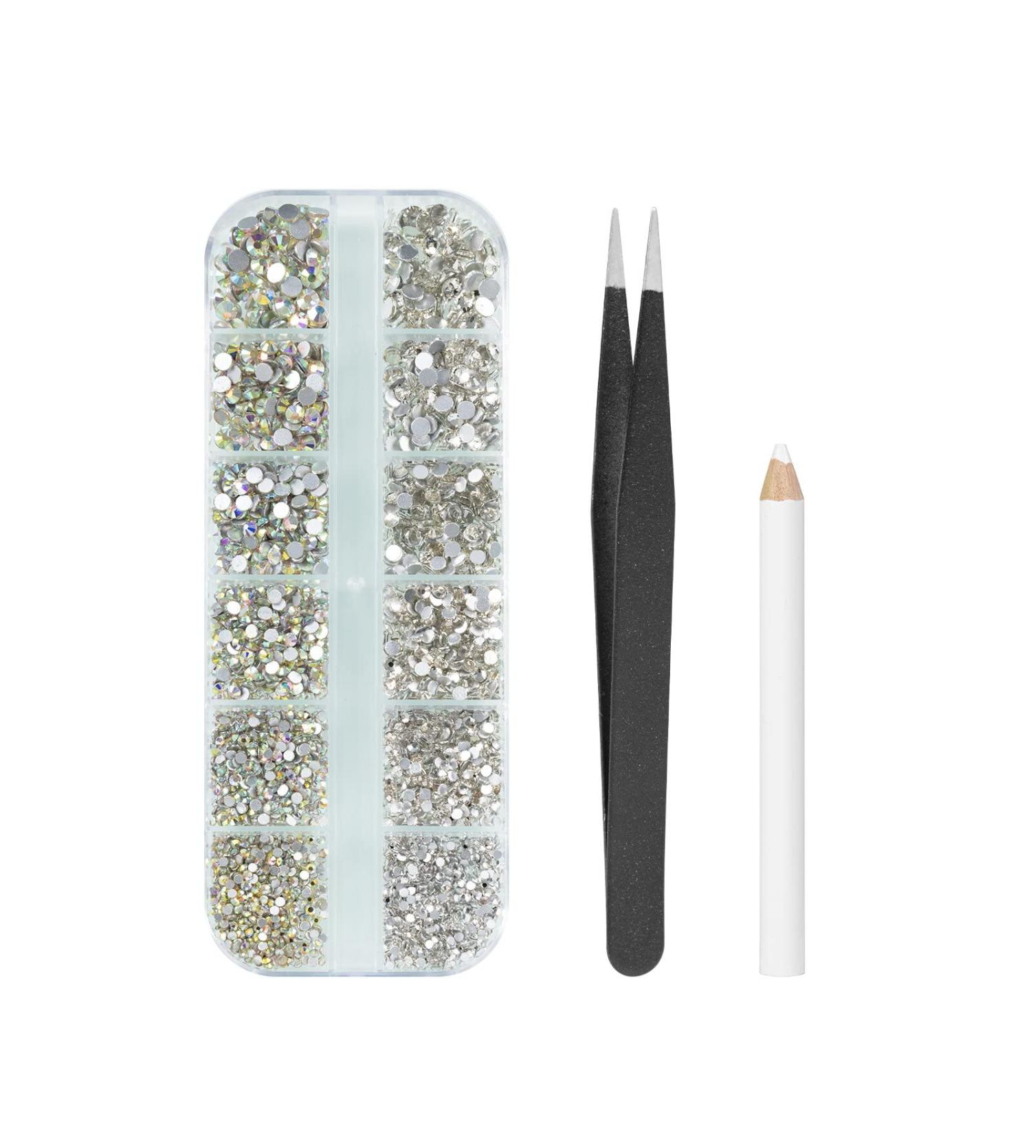 2880 Pcs Nail Art Rhinestones Kit with Tweezers and Drill Pen - MAEXUS Nail Gems for DIY, Face Make-up, and Professional Use - Buy Online on GoSupps.com