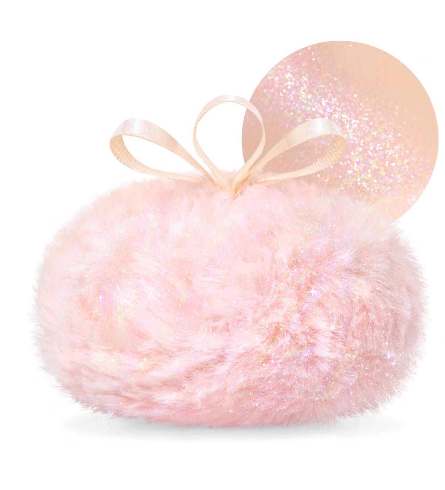 Highlighter Makeup Powder - Plush Peach Glitter Puff for Face Body & Hair | Shimmer & Shine Illuminator - Diamond Glow Pink (1 Count - Buy Online on GoSupps.com