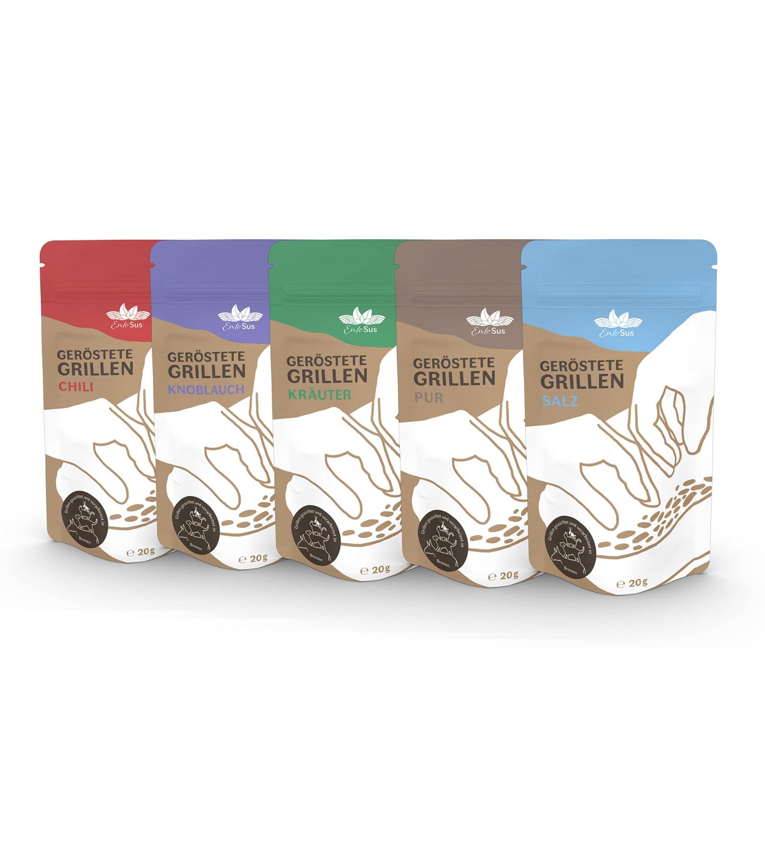 Entosus Trial Set: 5 Flavor Crunchy Insect Protein Snacks | Sustainable Meat Substitute | 100g Pack for Grilling & Cooking in Germany - Buy Online on GoSupps.com