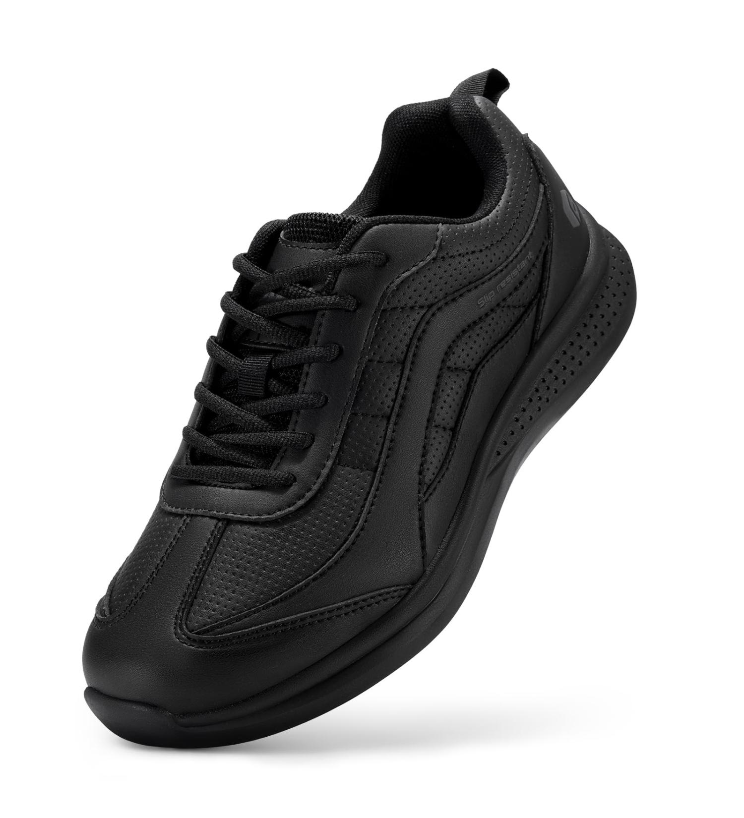 Fitville Men's Wide Non-Slip Waterproof Work & Cooking Shoes - Lightweight Safety Footwear - EU Size 44 - Far Black - Buy Online on GoSupps.com
