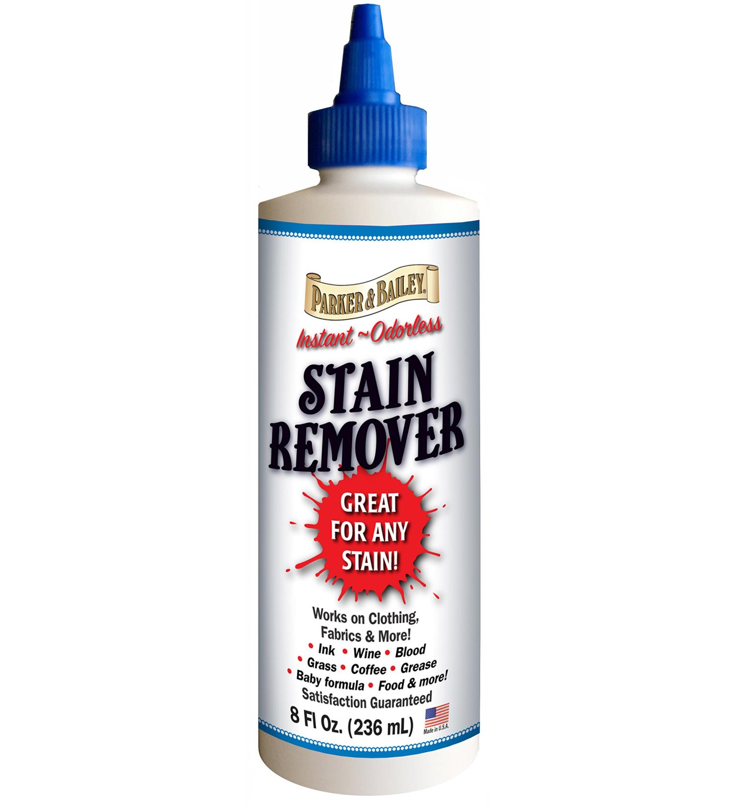 Buy Parker & Bailey Liquid Stain Remover - Instant Stain Removal for Clothes Carpets & Upholstery | 8oz Detergent Booster - Odor Free Safe for Ink Grease Blood & More - Buy Online on GoSupps.com