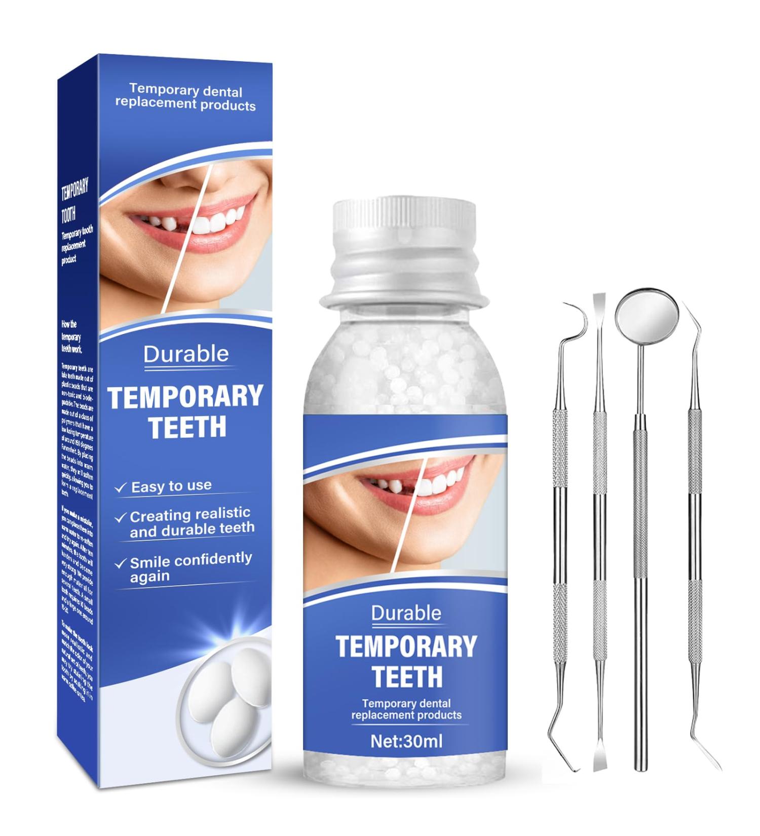 Tooth Filling Repair Kit: Temporary Tooth Kits with Moldable False Teeth - Easy to Use - White - Buy Online on GoSupps.com