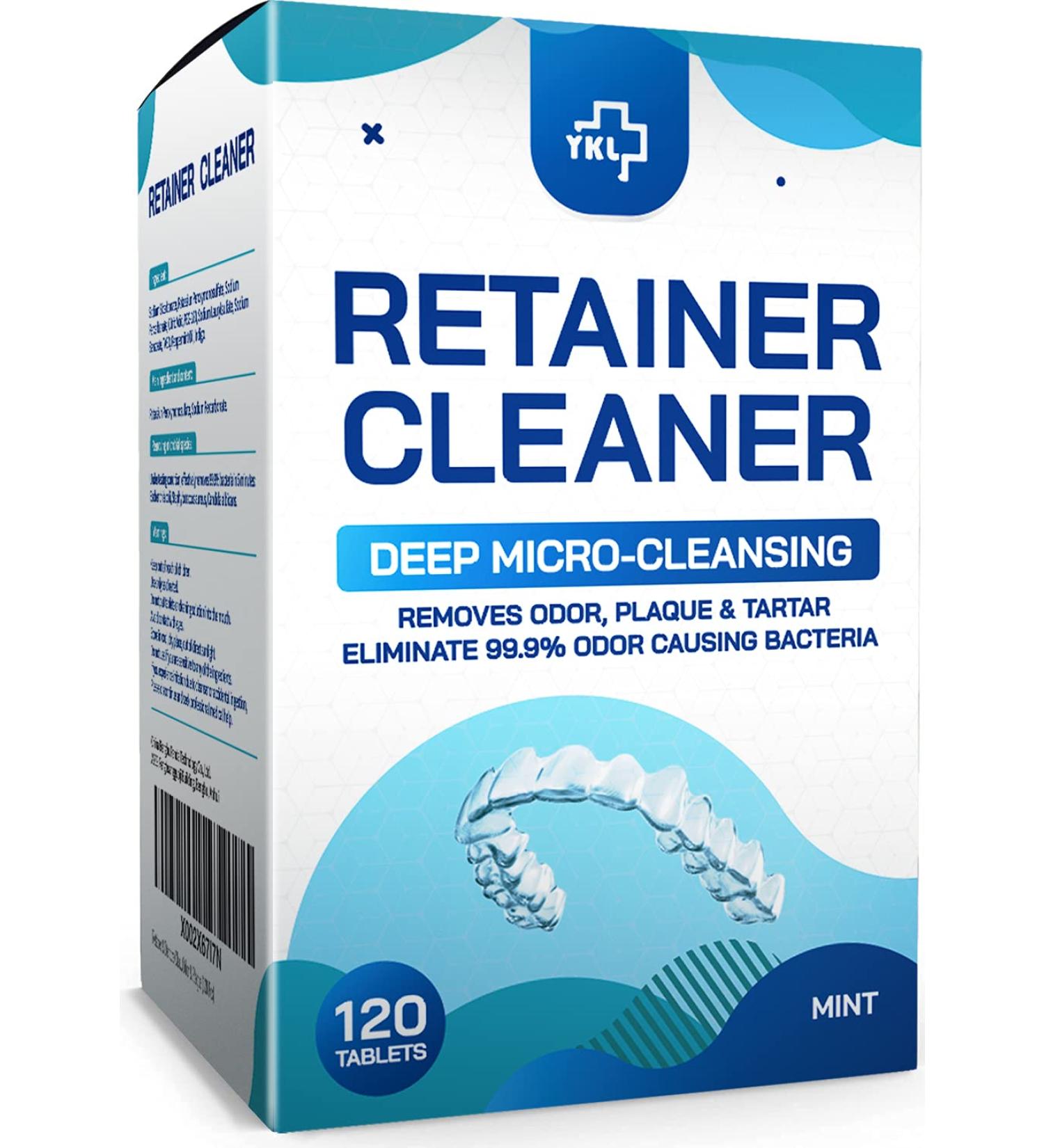 Retainer & Denture Cleaner Tablets - 120 pcs - 4 Months Supply | Dental Aligner & Mouth Guard Cleaning | Teeth Whitening, Odor & Plaque Removal - Buy Online on GoSupps.com
