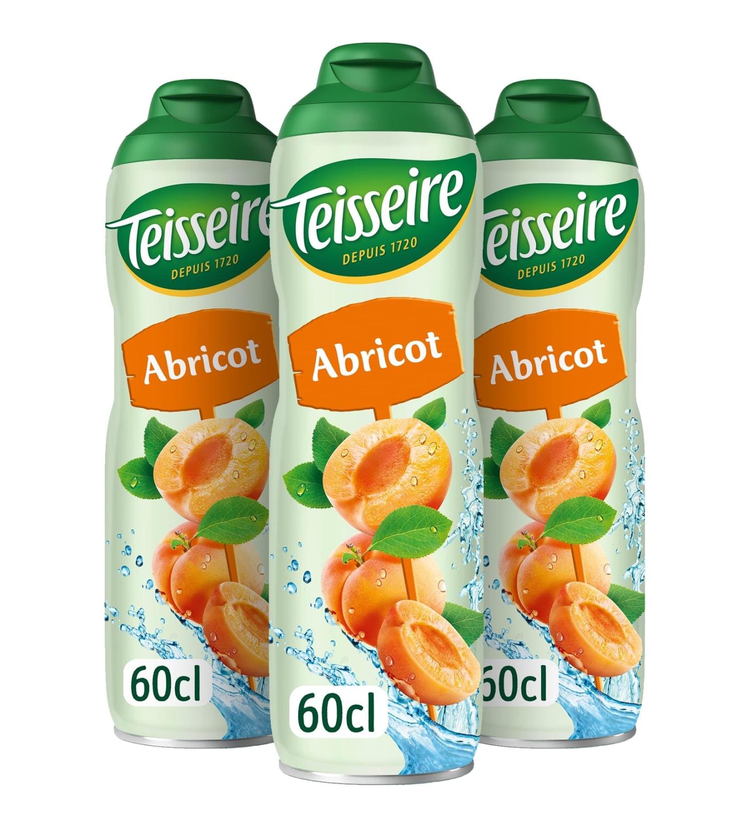 Teisseire Apricot Syrup for Refreshing Drink Cocktails (3x60cl) - Buy Online on GoSupps.com