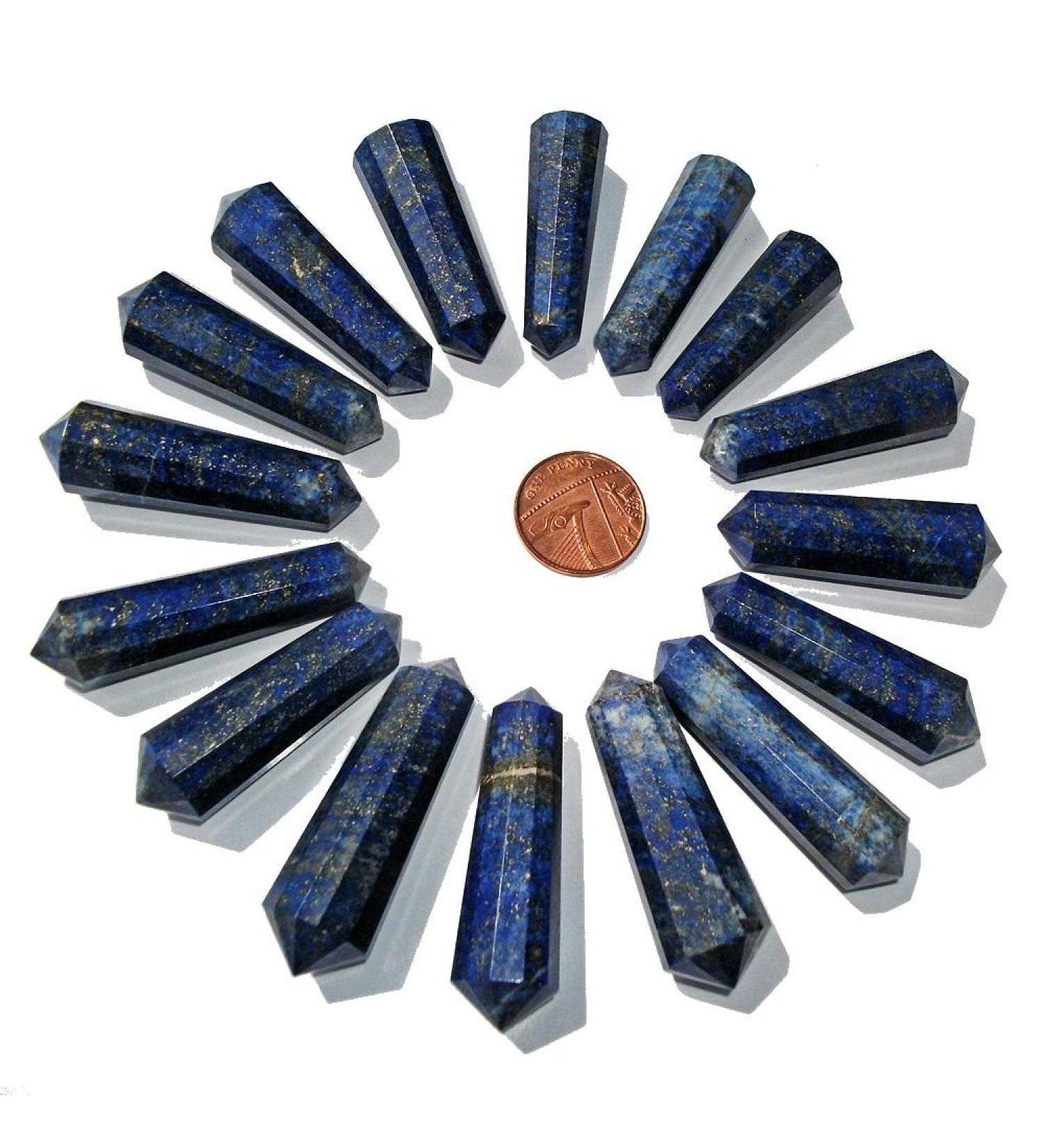 1 x 12 Cut DT Crystal Vogel Wand Point 40-60mm (Lapis Lazuli)
