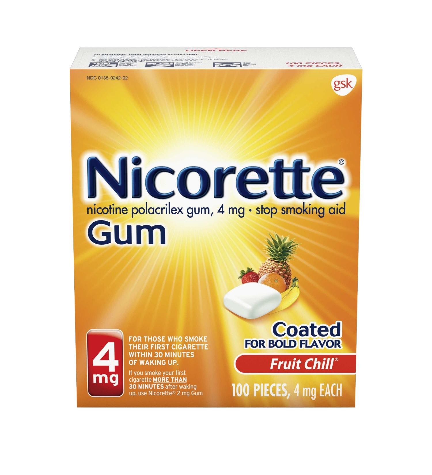 NICORETTE Fruit CHILL 4 MG Gum Kit - 100 Pieces - Stop Smoking Aid - Buy Online on GoSupps.com