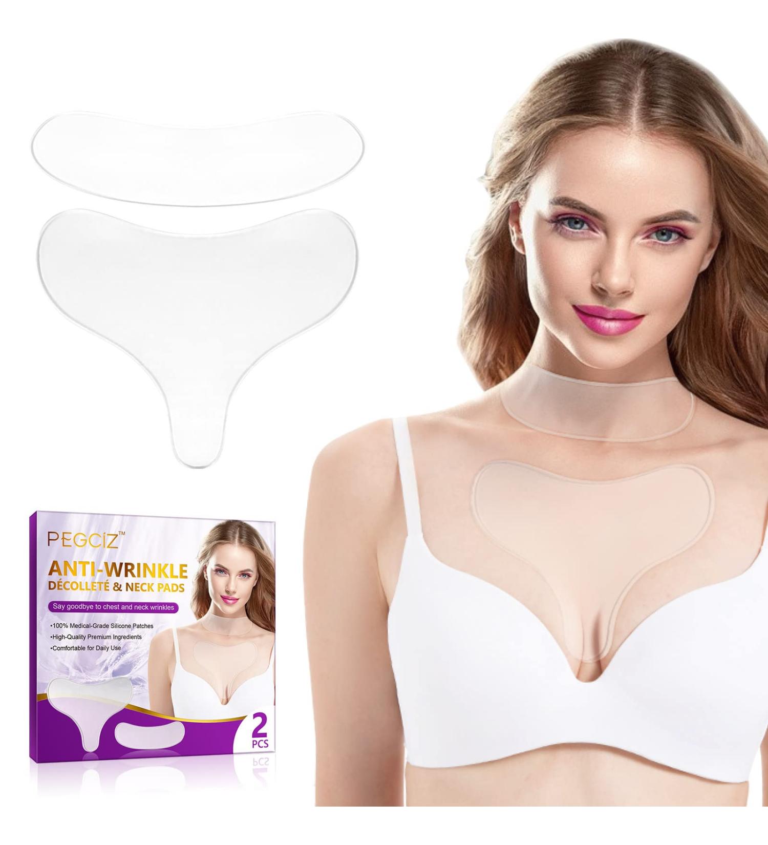 Anti-Fold Pavement Cleavage Silicone Pads - Reusable Neck Wrinkle Remover for Breast Lines & Neck Folds - Buy Online on GoSupps.com