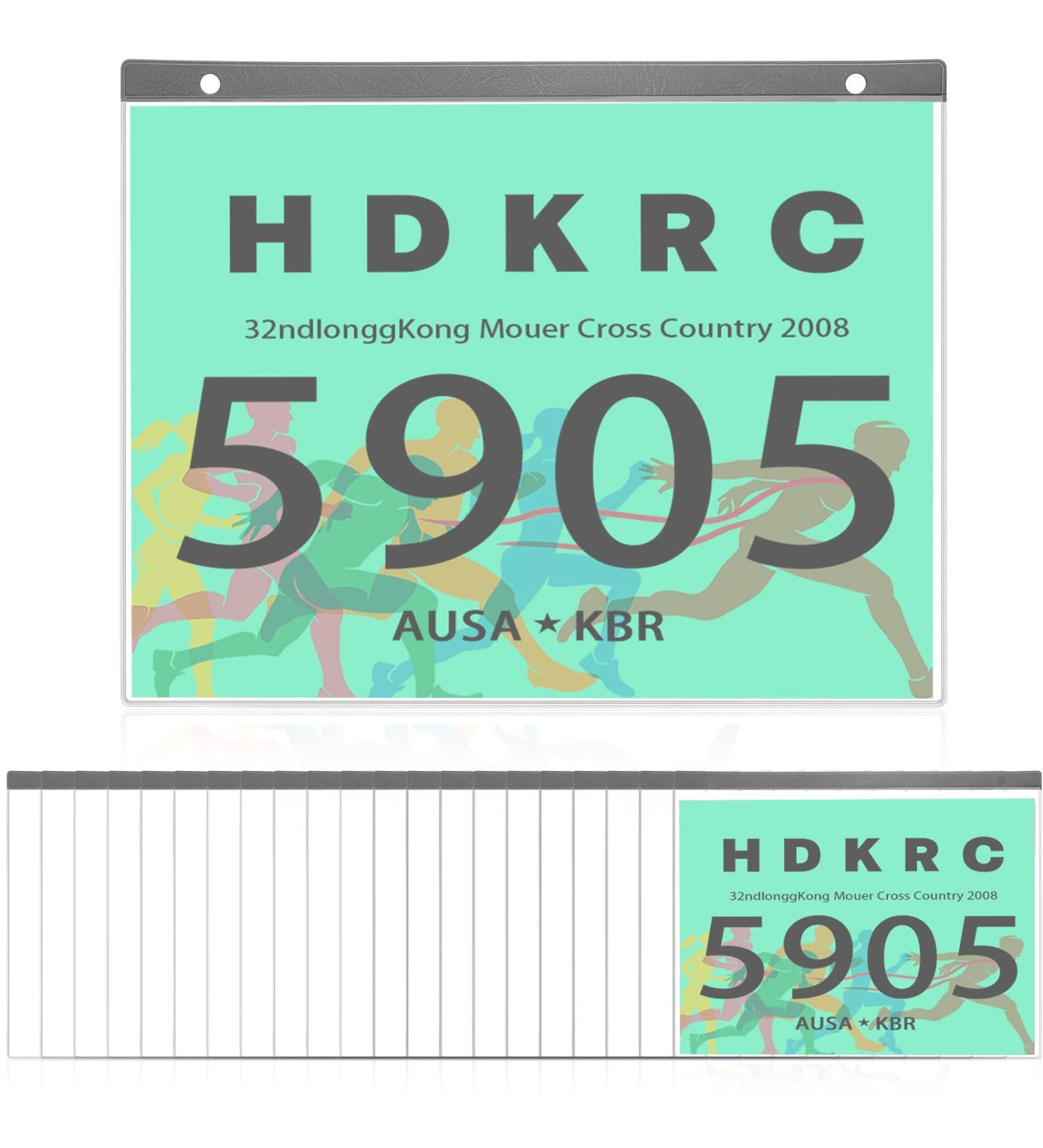 36 Pcs Race Bib Holder Protector Sleeves Clear Vinyl Running Bib Holder 9.25 x 7.87 Inch Race Bibs Display Medal Hangers for Athletic Events - Buy Online on GoSupps.com