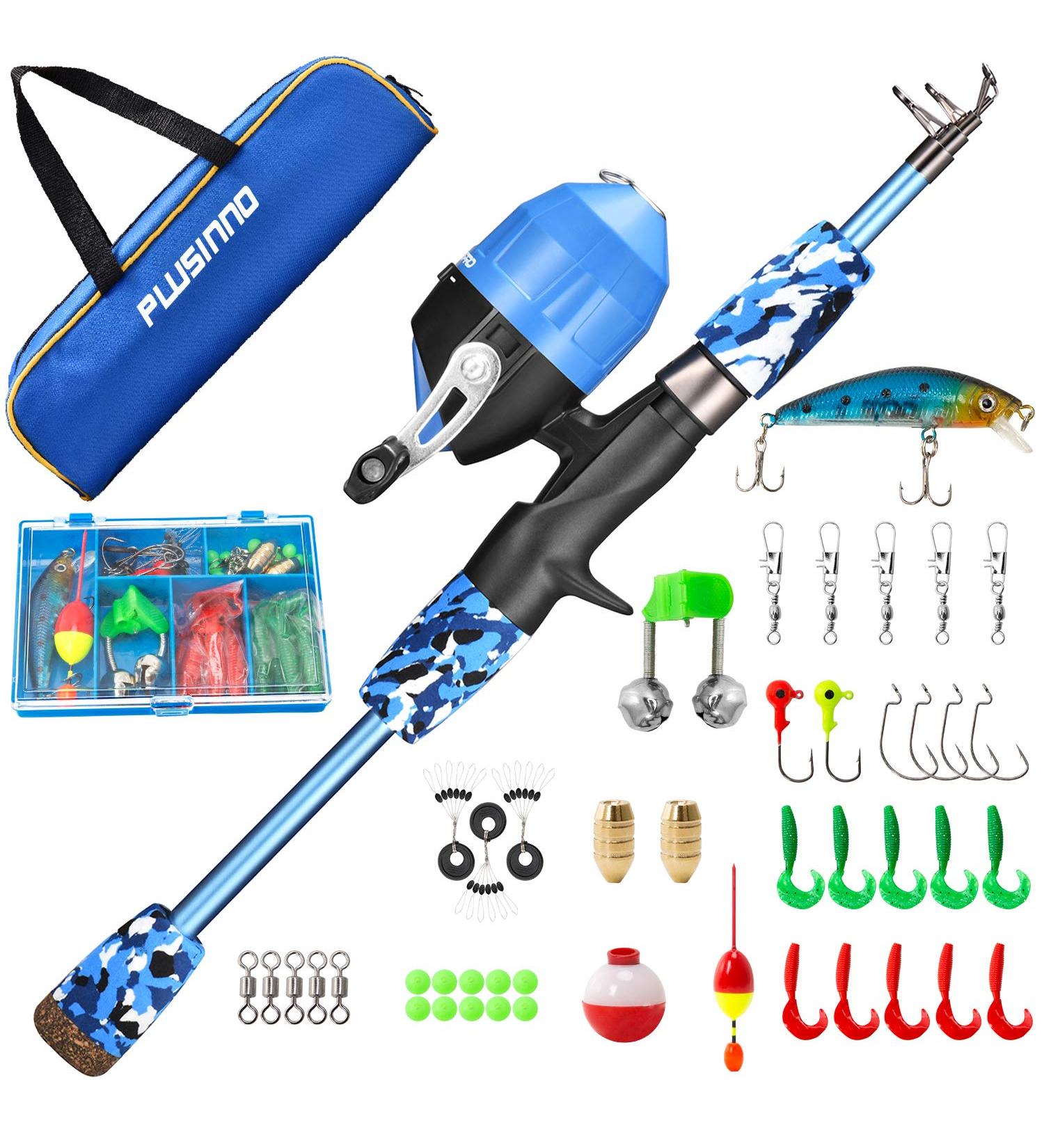 Kids Fishing Set - Blue 1.5M Fishing Rod Reel & Bait | Best International Shipping - Buy Online on GoSupps.com