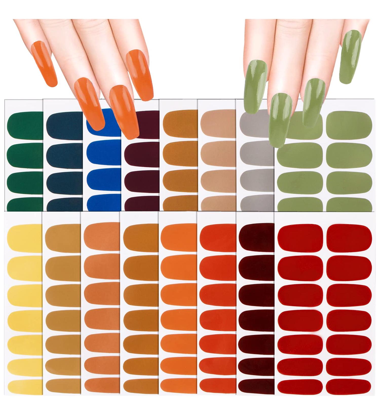 FLOFIA Nail Ticker - Self-Adhesive 16 Sheet Full Cover Nail Film Stickers for Gel Nail Art & Manicure - Buy Online on GoSupps.com