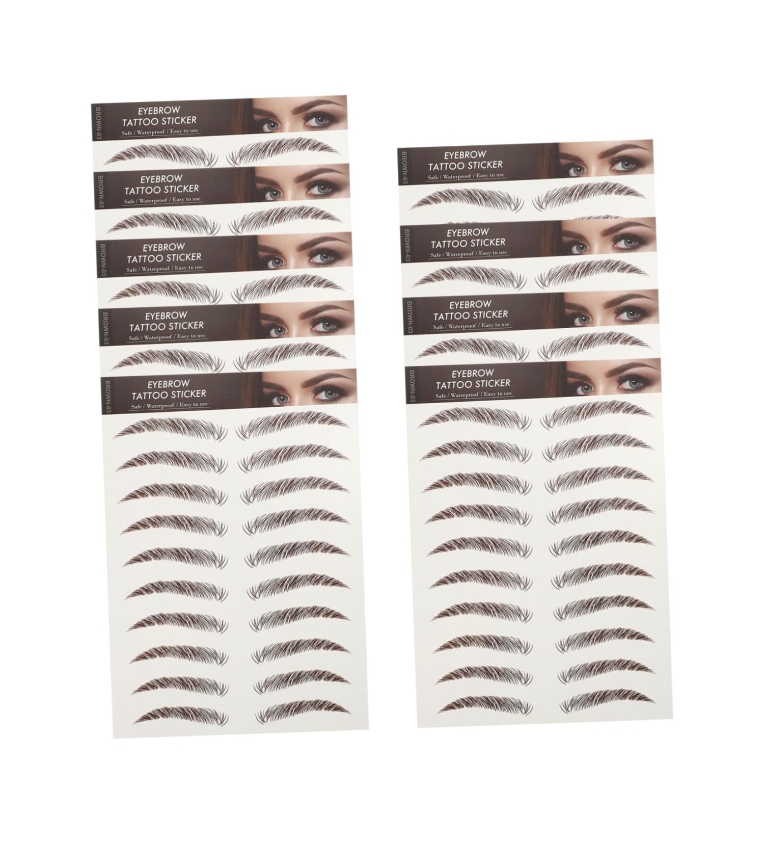 FOYTOKI 9 Sheets Waterproof Eyebrow Stickers Hairlike Eyebrows Brown Imitation Eyebrow 6d Transfer Stickers - Buy Online on GoSupps.com