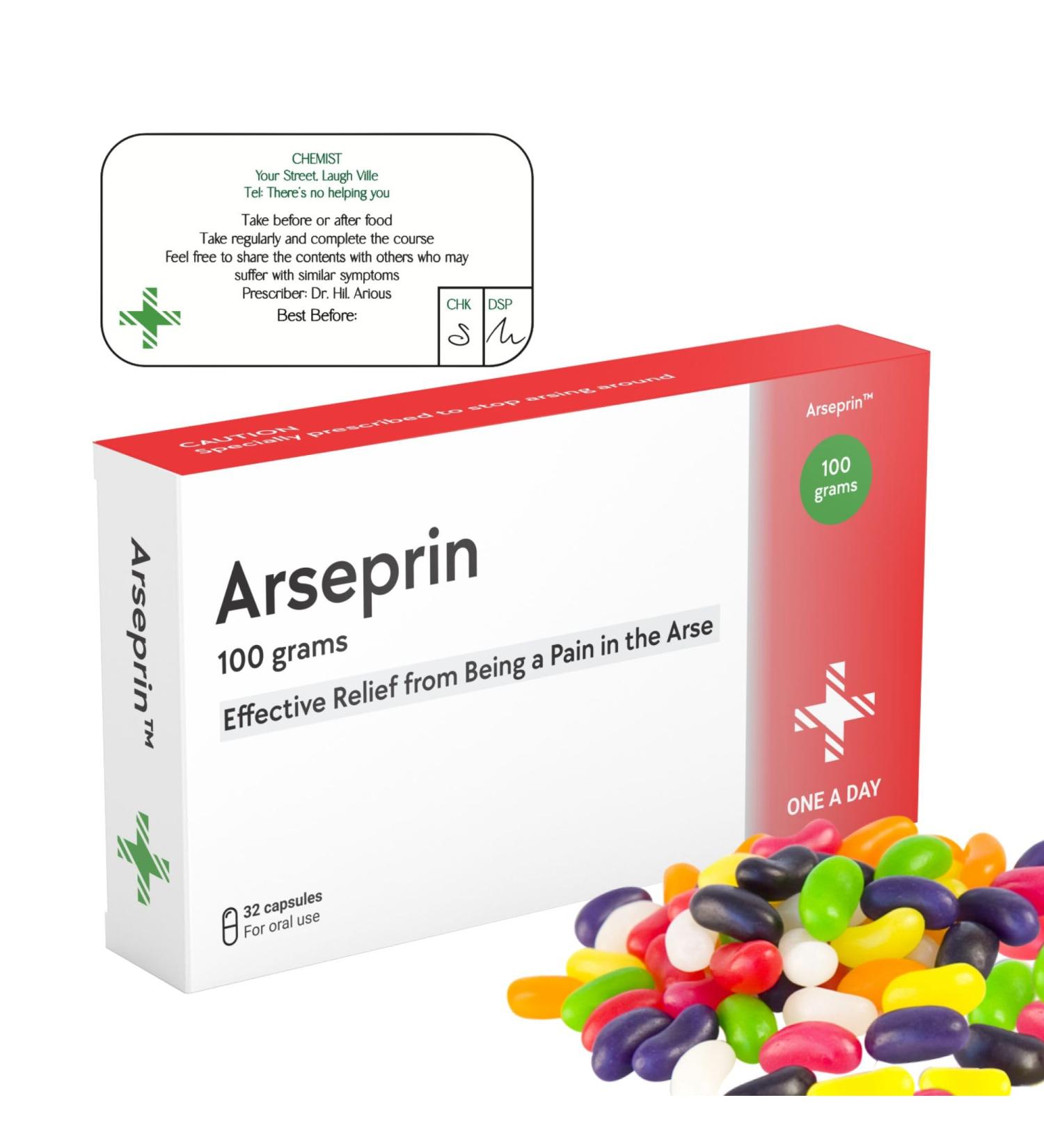 Funny Gift Novelty Joke Pill Box Prank with 100g Jelly Beans Sweets Small Gifts Retirement Gifts for Men Him Silly Gifts Valentines Day Birthday Gifts for Mum Dad Son Daughter Boyfriend Arprn - Buy Online on GoSupps.com