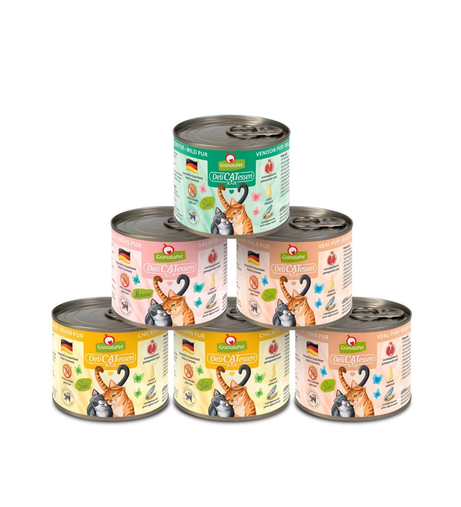 Granapet Delicatessen 6x200g Multipack - Grain-Free Wet Cat Food with High Meat & Quality Oils | Trial Package - Buy Online on GoSupps.com