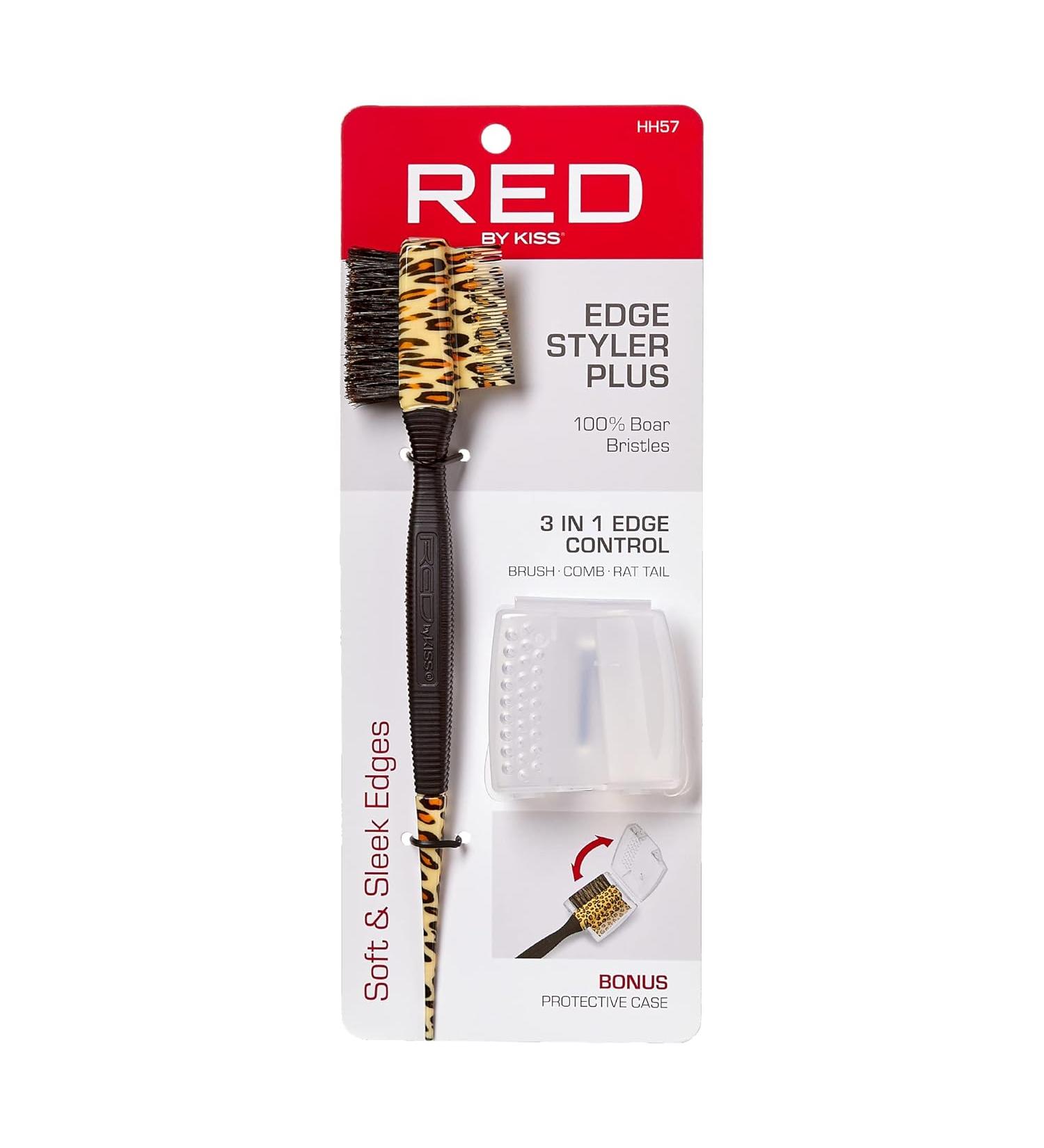 Red by Kiss Professional 3-in-1 Edge Brush & Rattail Comb with Case - BSH43 - Buy Online on GoSupps.com
