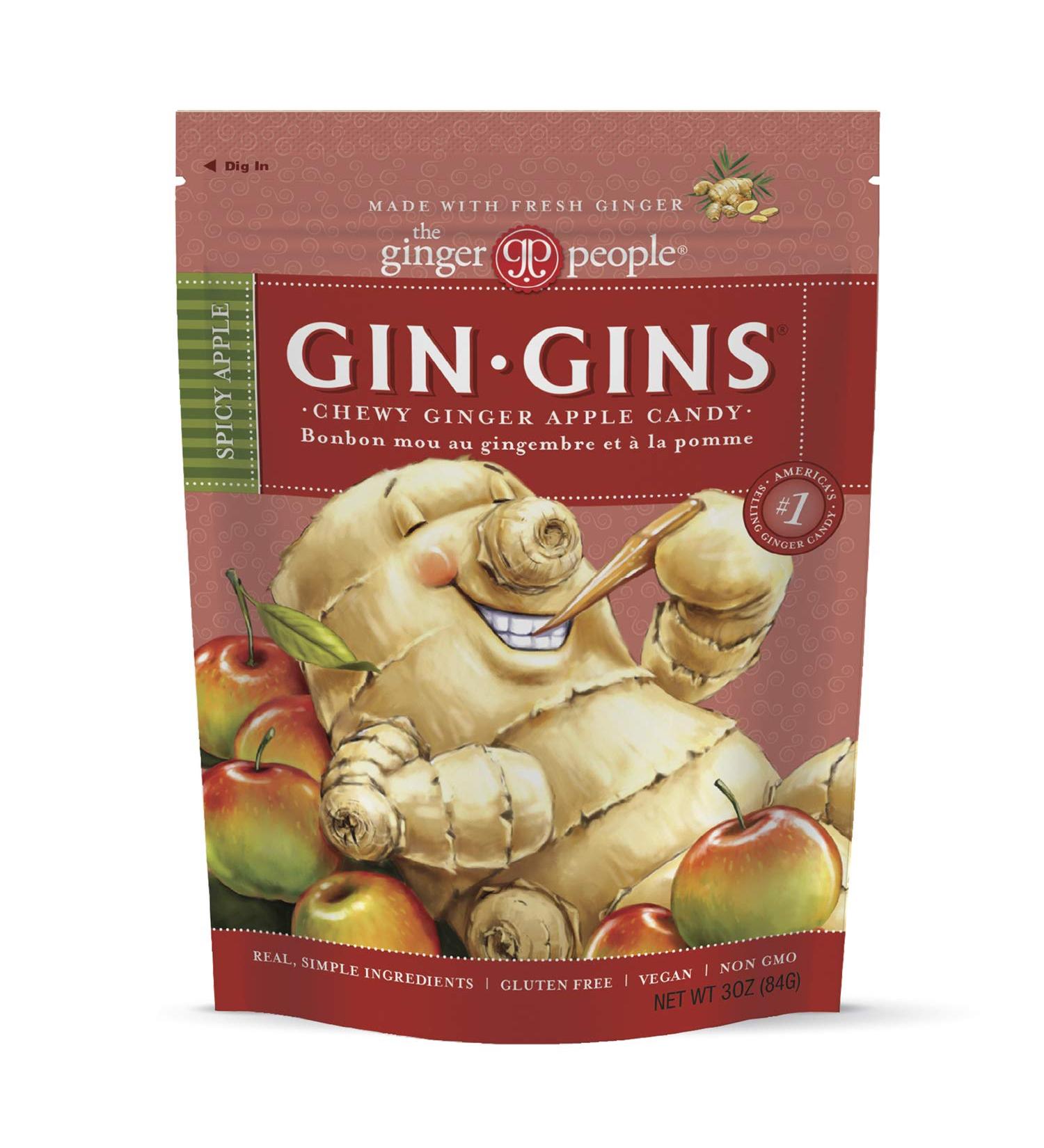 Buy Gin Gins Spicy Apple Chewy Ginger Candy - 3 oz by The Ginger People | Natural & Delicious - Buy Online on GoSupps.com