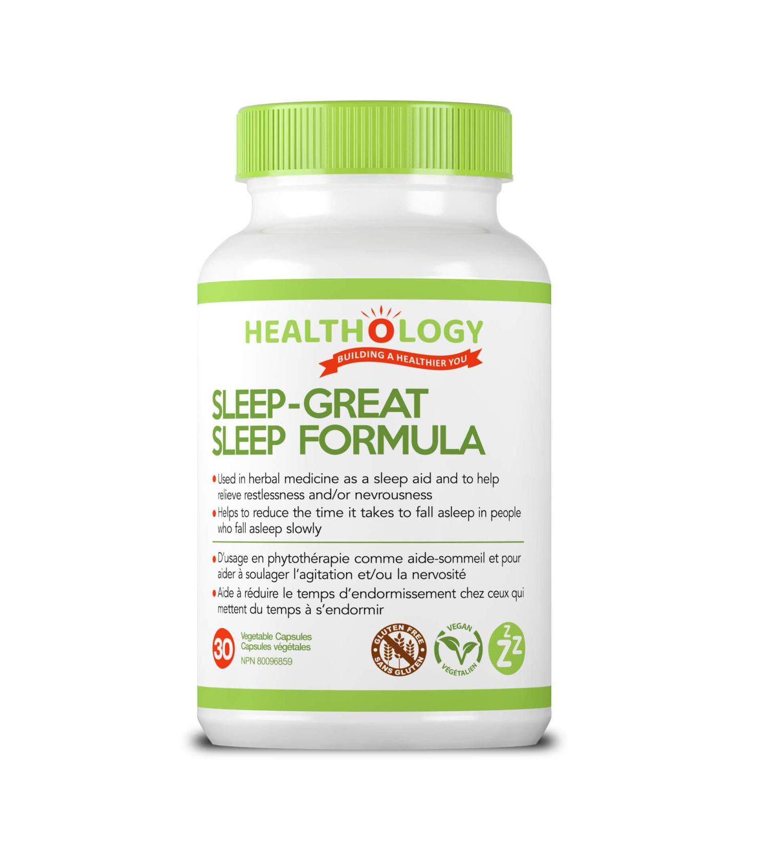 Healthology Sleep-Great Natural Sleep Aid Supplement (30 Capsules) - Buy Online on GoSupps.com