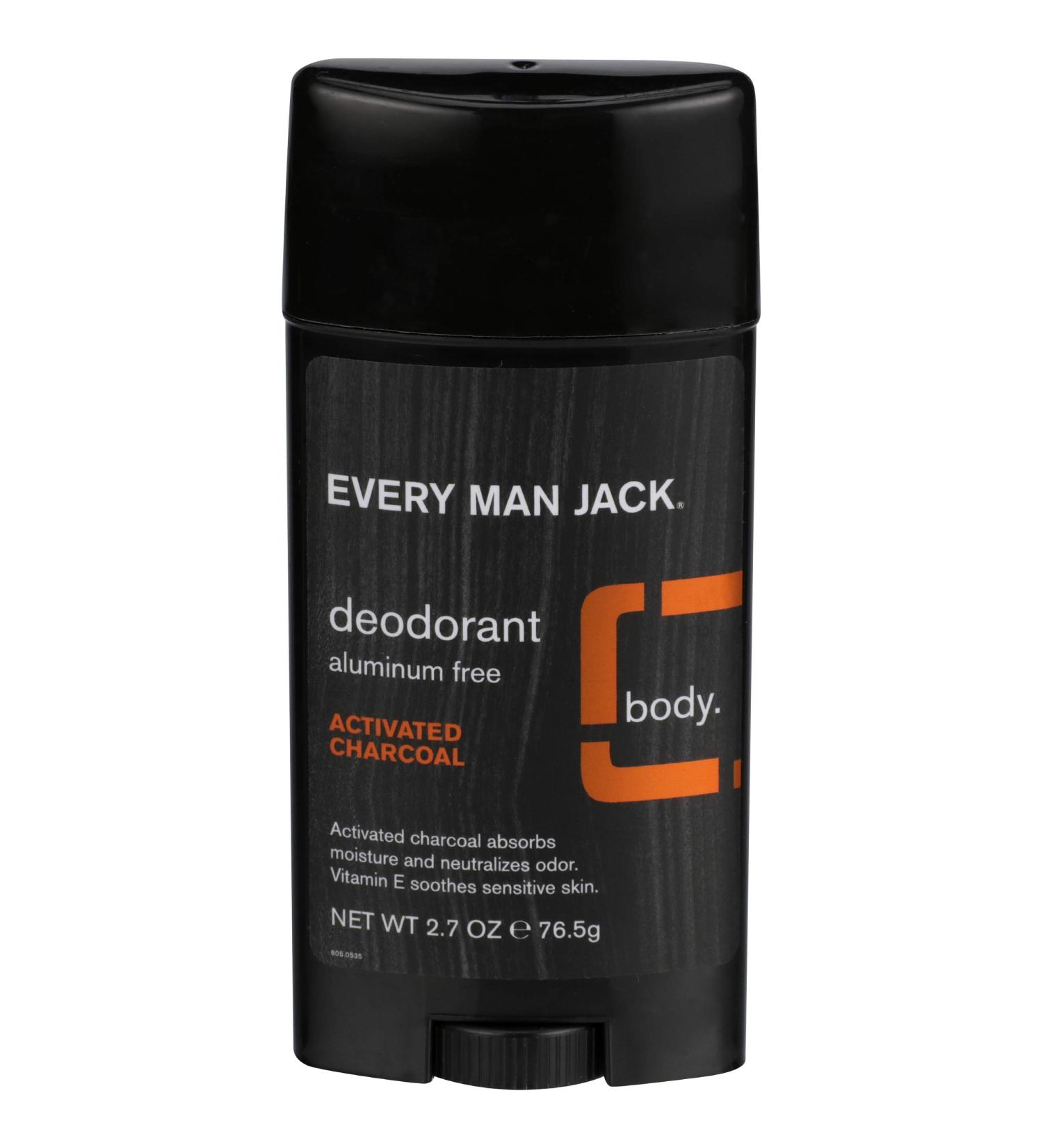 Everyman Jack Deodorant - Activated Charcoal & Tea Tree, 2.7 oz | Natural, Aluminum-Free Freshness - Buy Online on GoSupps.com