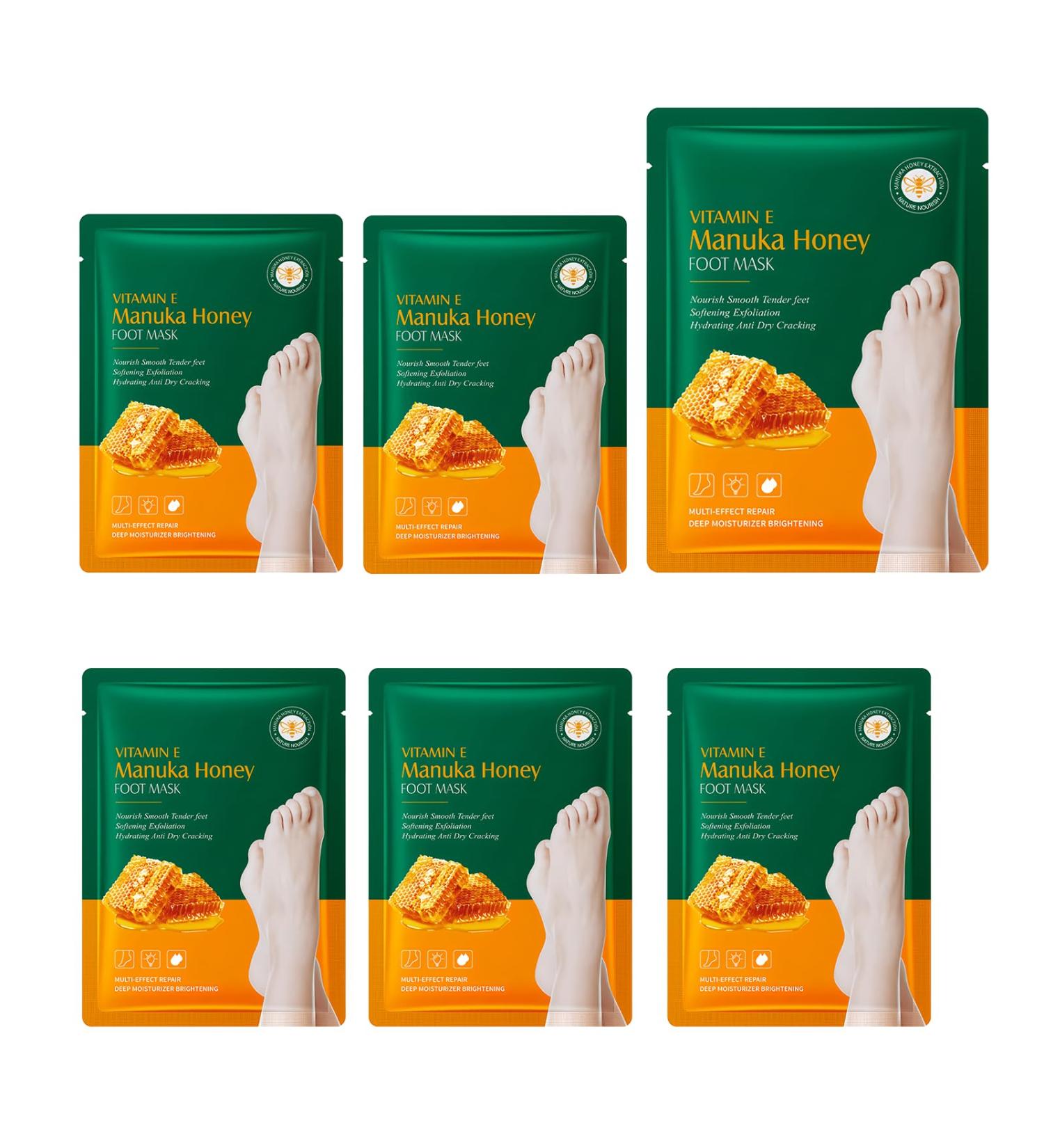 6 Paires de Chaussettes Masques Pieds la Vitamine E et au Miel Soin Nourrissant et R parateur Intense pour Pieds Secs et Gerc s Adoucit les Talons Fendill s Effet Protecteur et Apaisant - Buy Online on GoSupps.com
