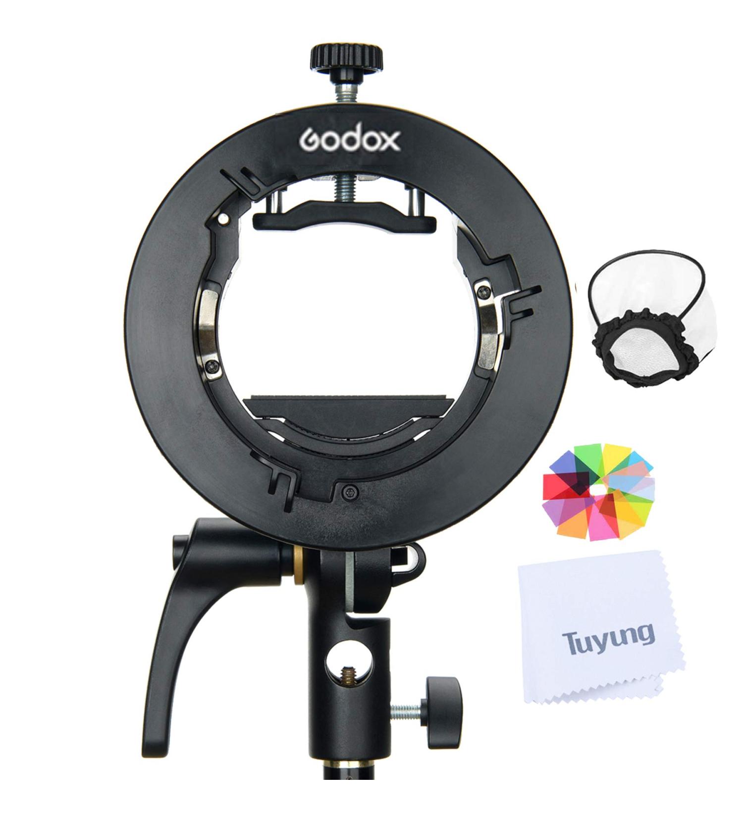 Godox S2 Flash S-Type Bracket with Bowens Mount for Round Head Flashes - Compatible with Godox V1, AD200Pro, AD400Pro, V860II, TT685, TT600, TT350 Series - Direction-Adjustable Handle - Buy Online on GoSupps.com