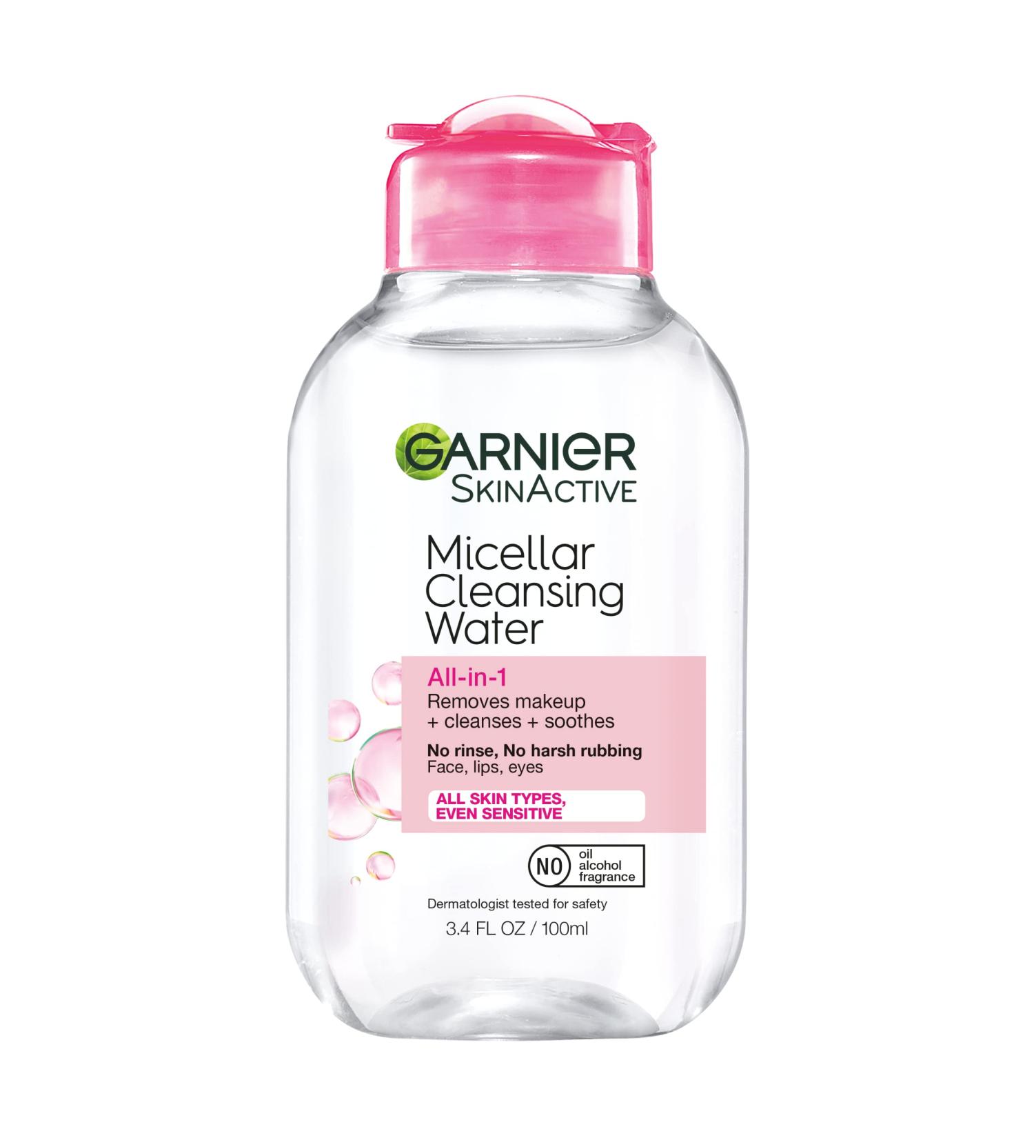 Garnier SkinActive Micellar Cleansing Water 3.4 fl. oz. Travel Size - Unscented, All Skin Types - Buy Online on GoSupps.com