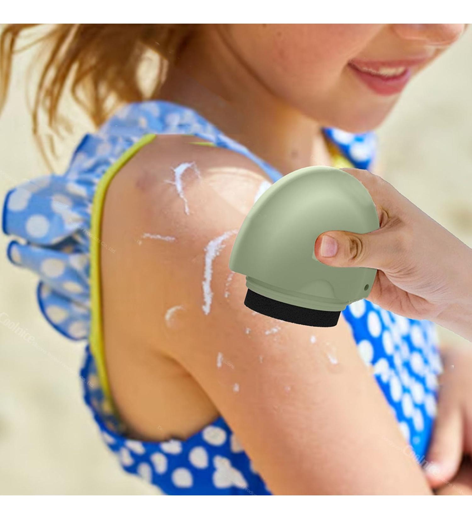 Refillable Roll-On Sunscreen Applicator | Portable Sun Lotion Brush | BPA Free 2-in-1 Sun Cream Roller (Green) - Shop Now - Buy Online on GoSupps.com