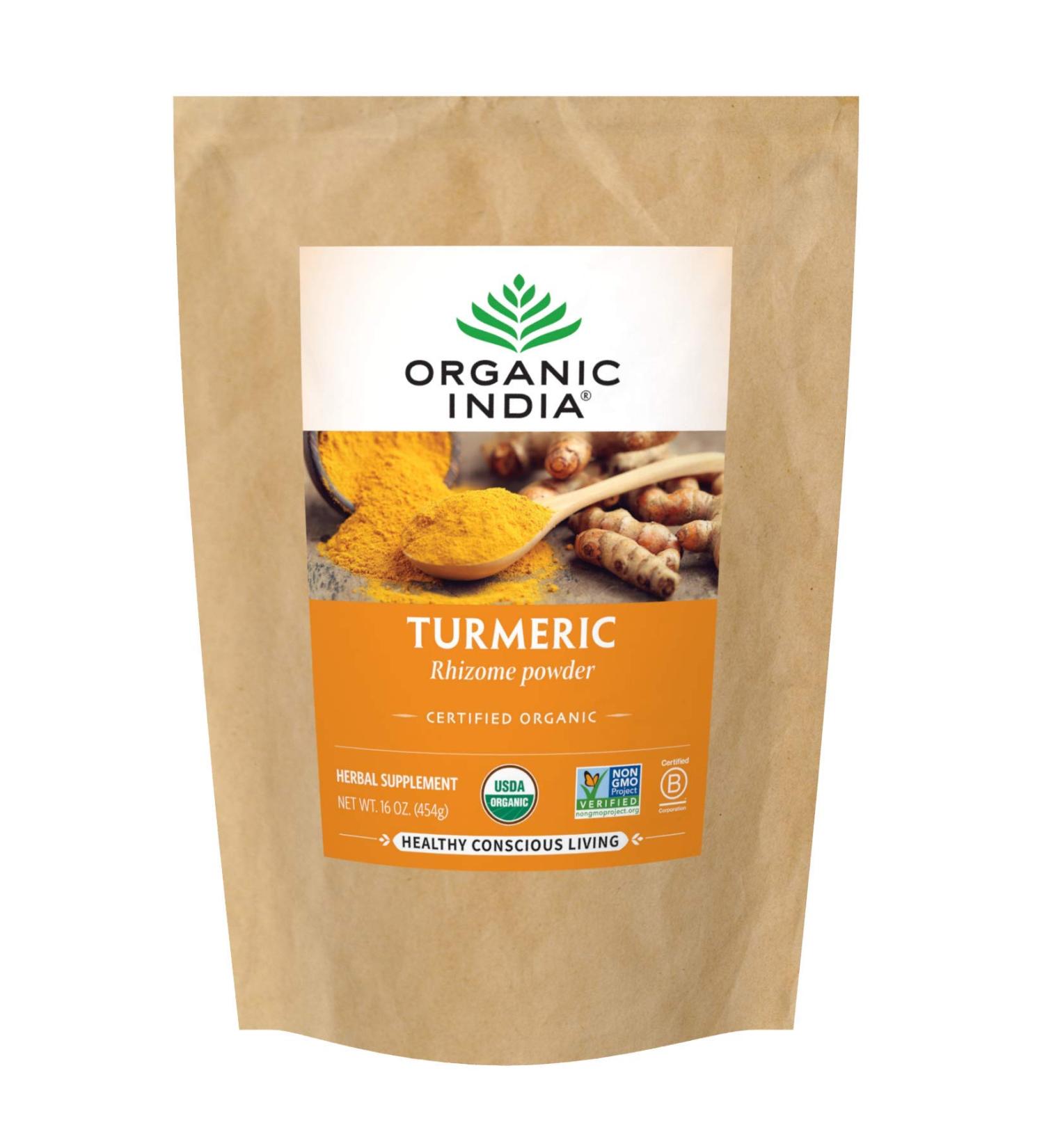 Organic India Turmeric Rhizome Powder 16 oz | Premium Quality & Health Benefits - Buy Online on GoSupps.com