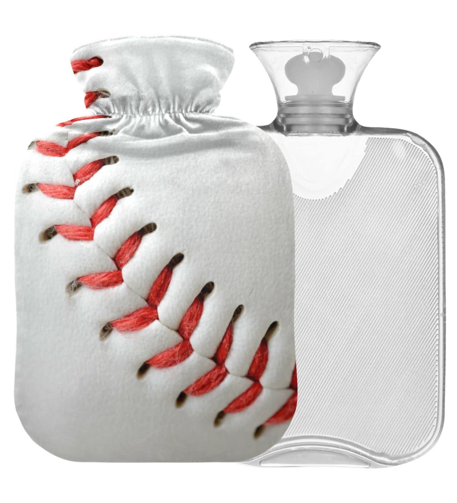 Naanle 1L Baseball Pointed Hot Water Bottle - Transparent Sports Heat Bottle for Bed Hand & Feet Warmer | Pain Relief & Cold Therapy - Buy Online on GoSupps.com