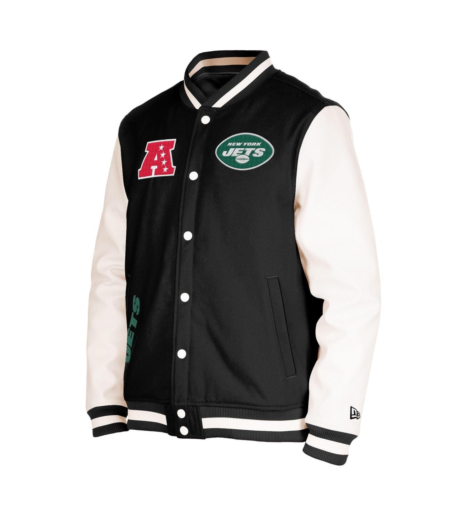 New Era NFL 2023 Sideline Jacket American Football Team Logo Conference Logo Team Name L #5-Jets-Black-White-31036