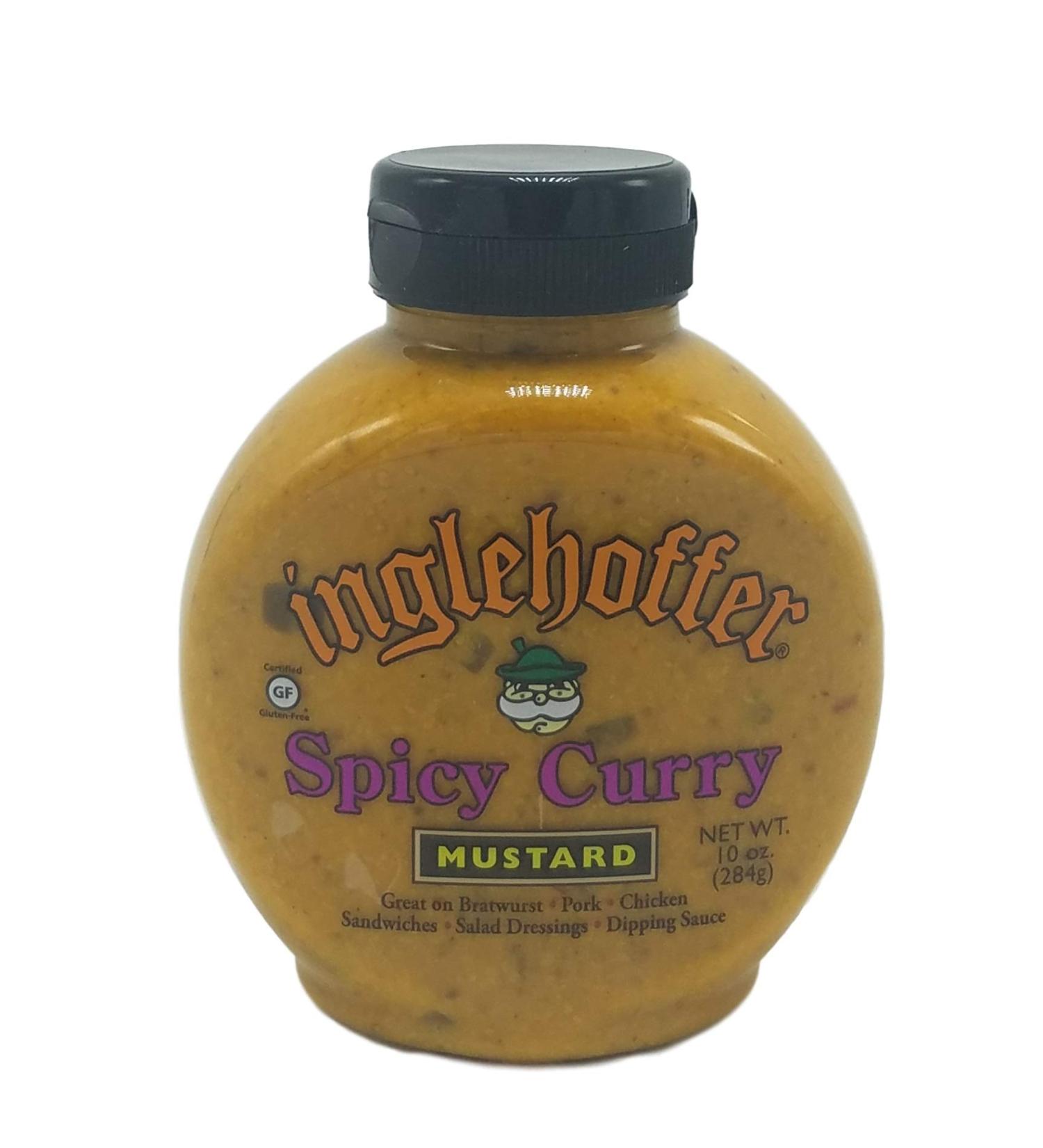 Inglehoffer Spicy Curry Mustard, 10 Ounce Squeeze Bottle