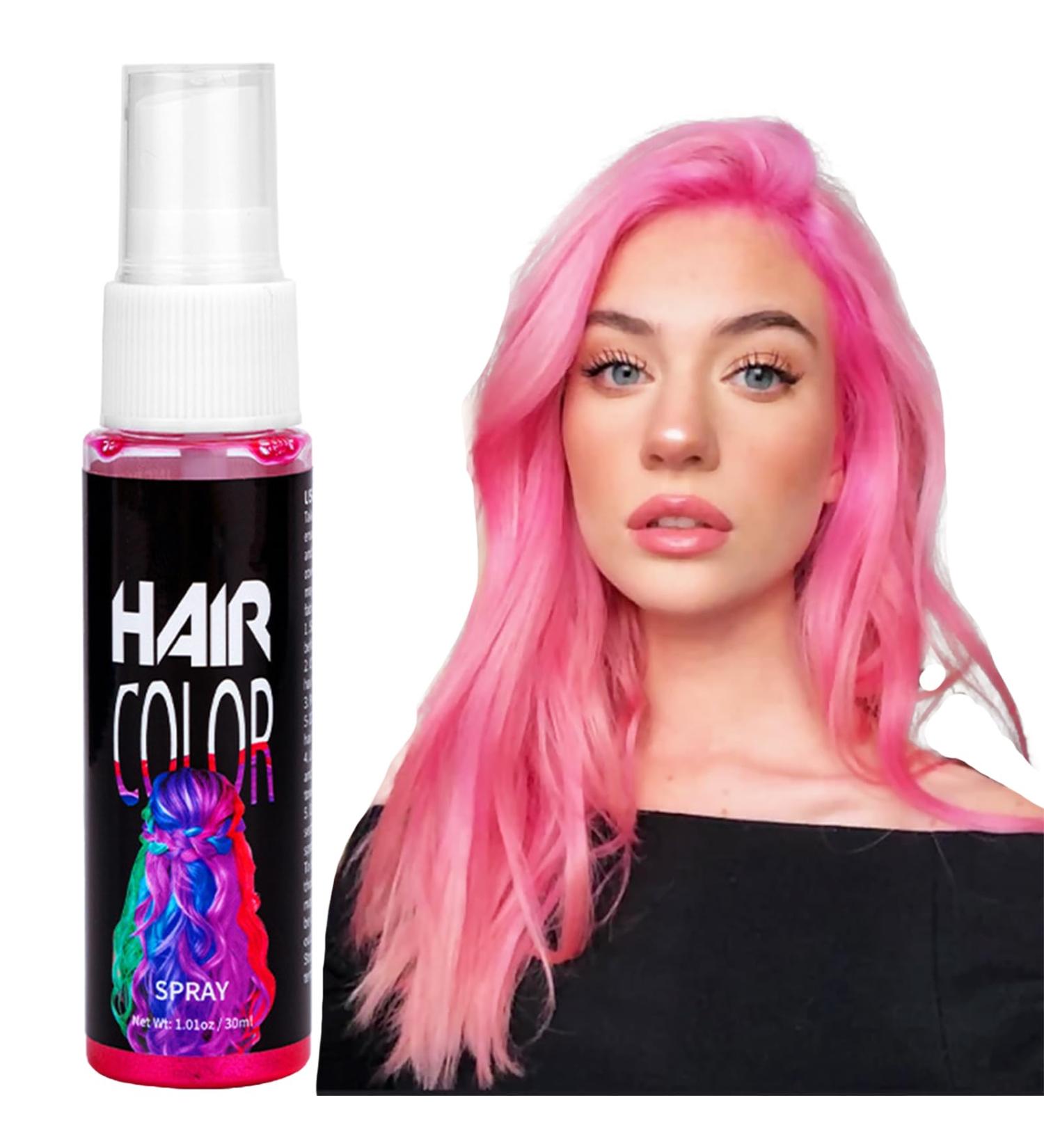 Pink Hair Dye - Hair Colour Spray - Barbie Pink Temporary Coloured Hair Spray - Pink Coloured Hair Spray - Semi Permanent Hair Dye Spray - Instant Styling Semi-Permanent Hair Colour Spray - Buy Online on GoSupps.com