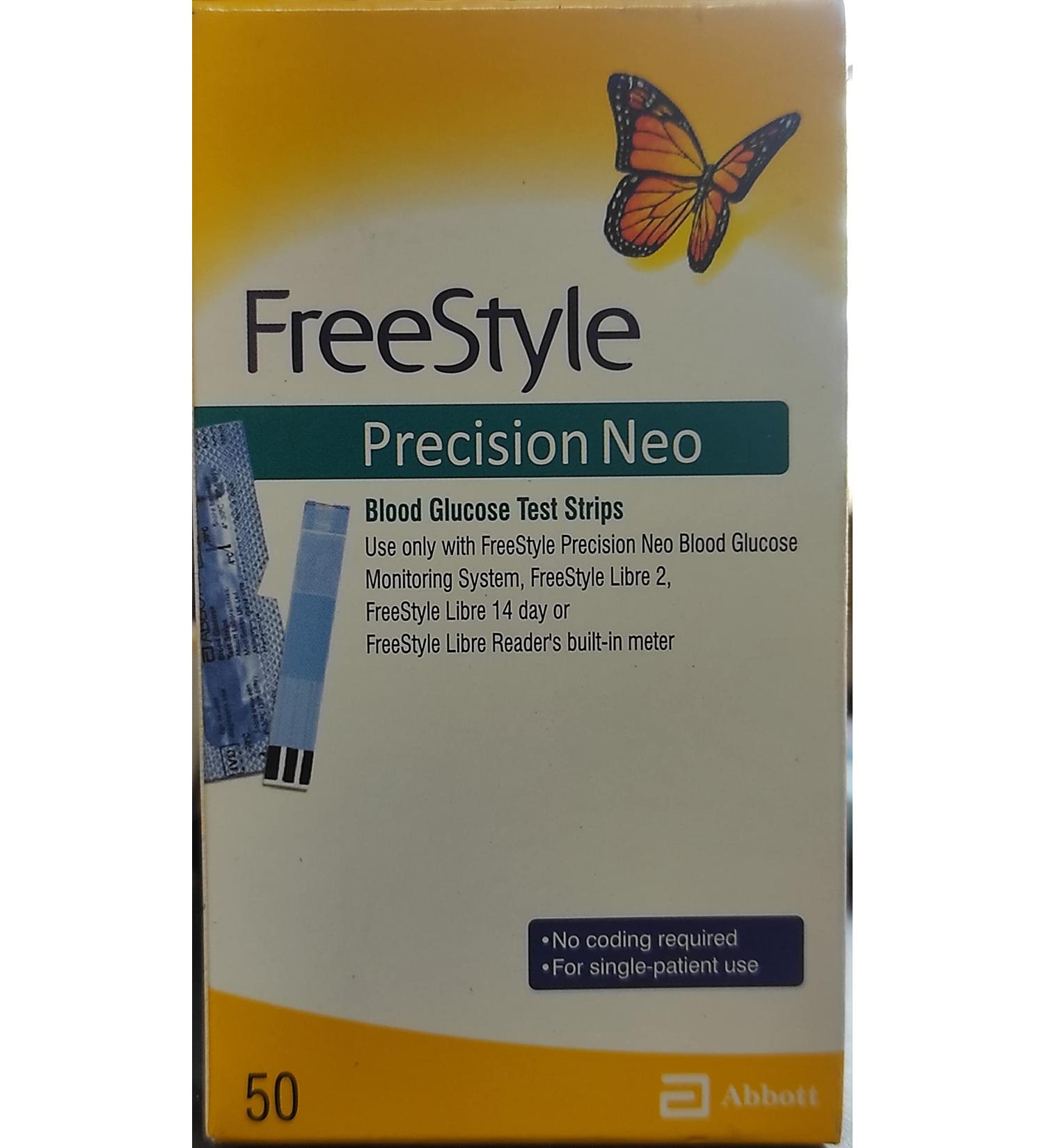 Freestyle Precision Neo Blood Glucose Test Strips, 50 Strips (PACK OF 2)