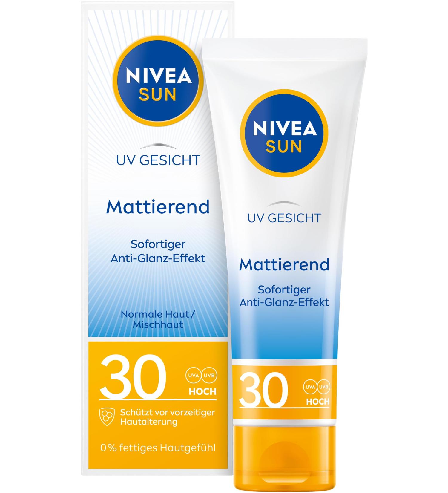 Nivea Sun UV Face Matting Sunscreen LSF 30 - Non-Fatty Lightweight Sun Milk for Effective Sun Protection (50 ml) - Ideal for All Skin Types - Buy Online on GoSupps.com