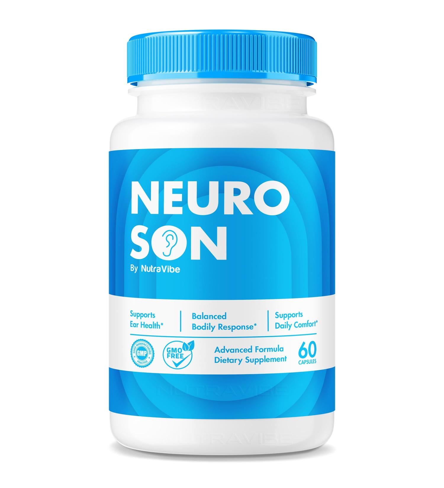 NeuroSon Daily Hearing Health Support with a Clean Natural Ingredients for Ear Health Auditory Comfort & Inner Balance | Easy-to-Swallow NeuroSon Pills for Everyday Use (60 Capsules) - Buy Online on GoSupps.com