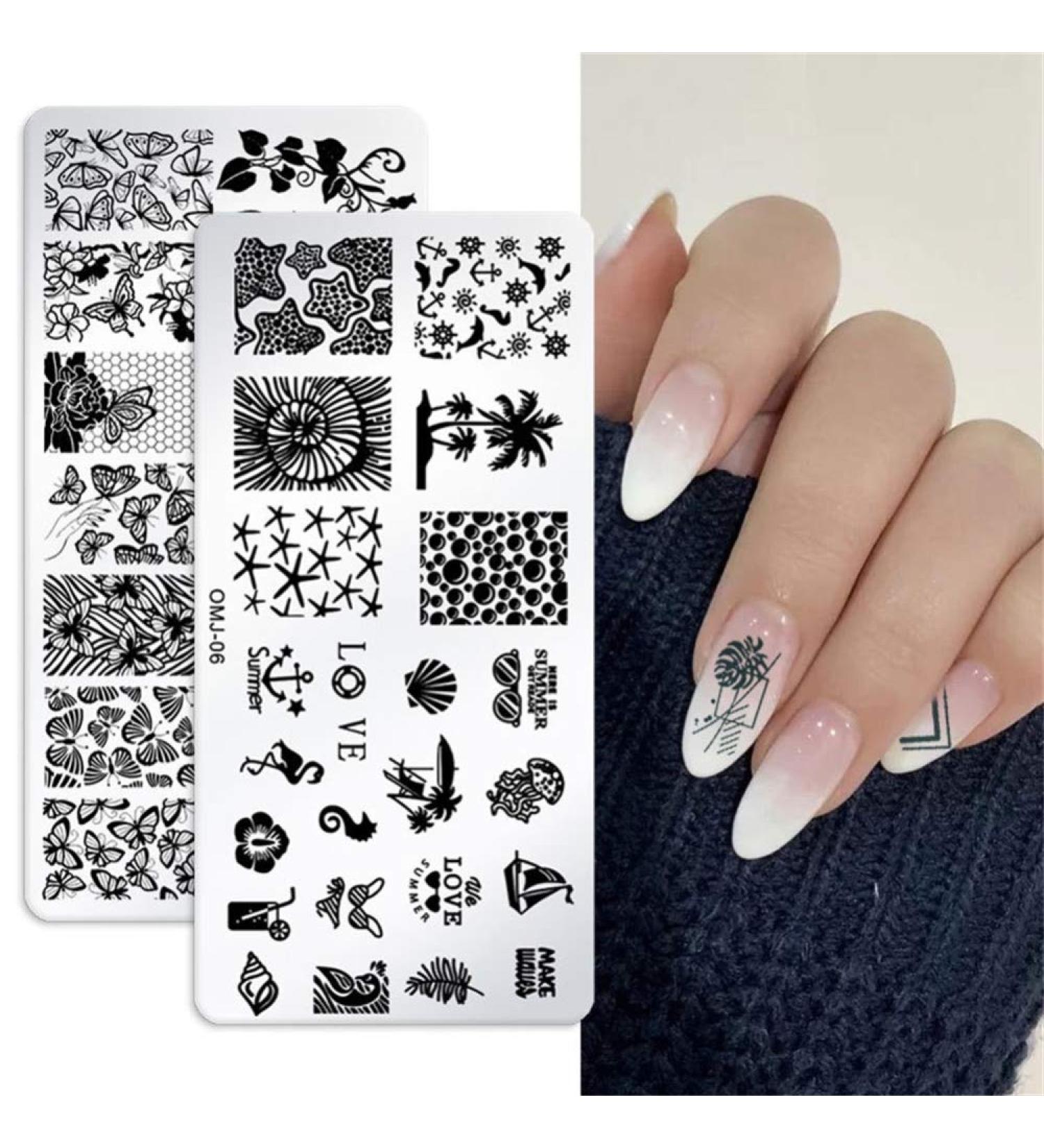 Fidgetfidget Christmas Nail Stamp Template - Christmas Tree & Butterfly Design Manicure Art Plate OM-J 06 | International Shipping Available - Buy Online on GoSupps.com
