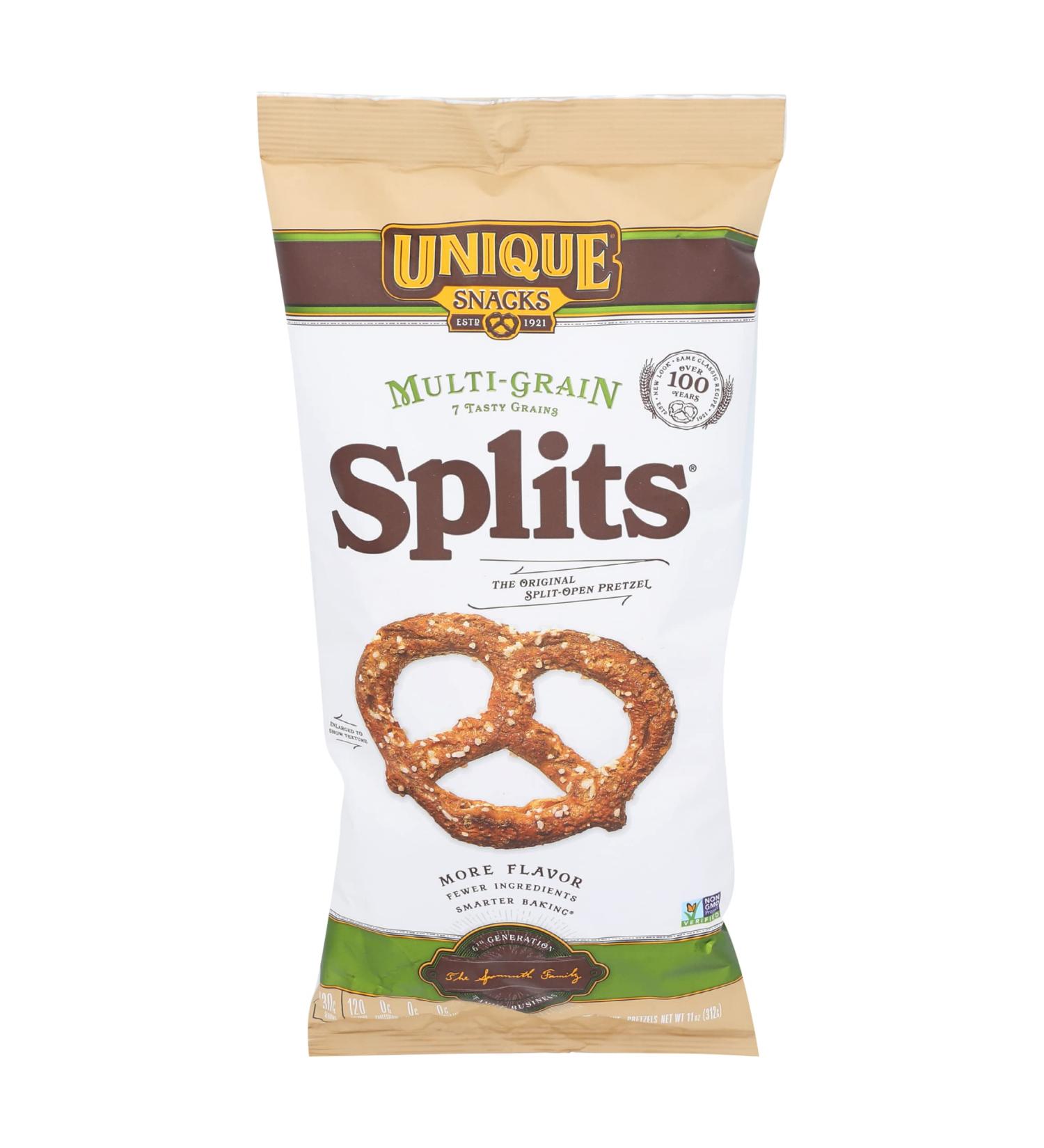 Buy Unique Snacks Multi-Grain Splits - Vegan, Non-GMO & Kosher, 11oz Bag | Pack of 12 - Buy Online on GoSupps.com
