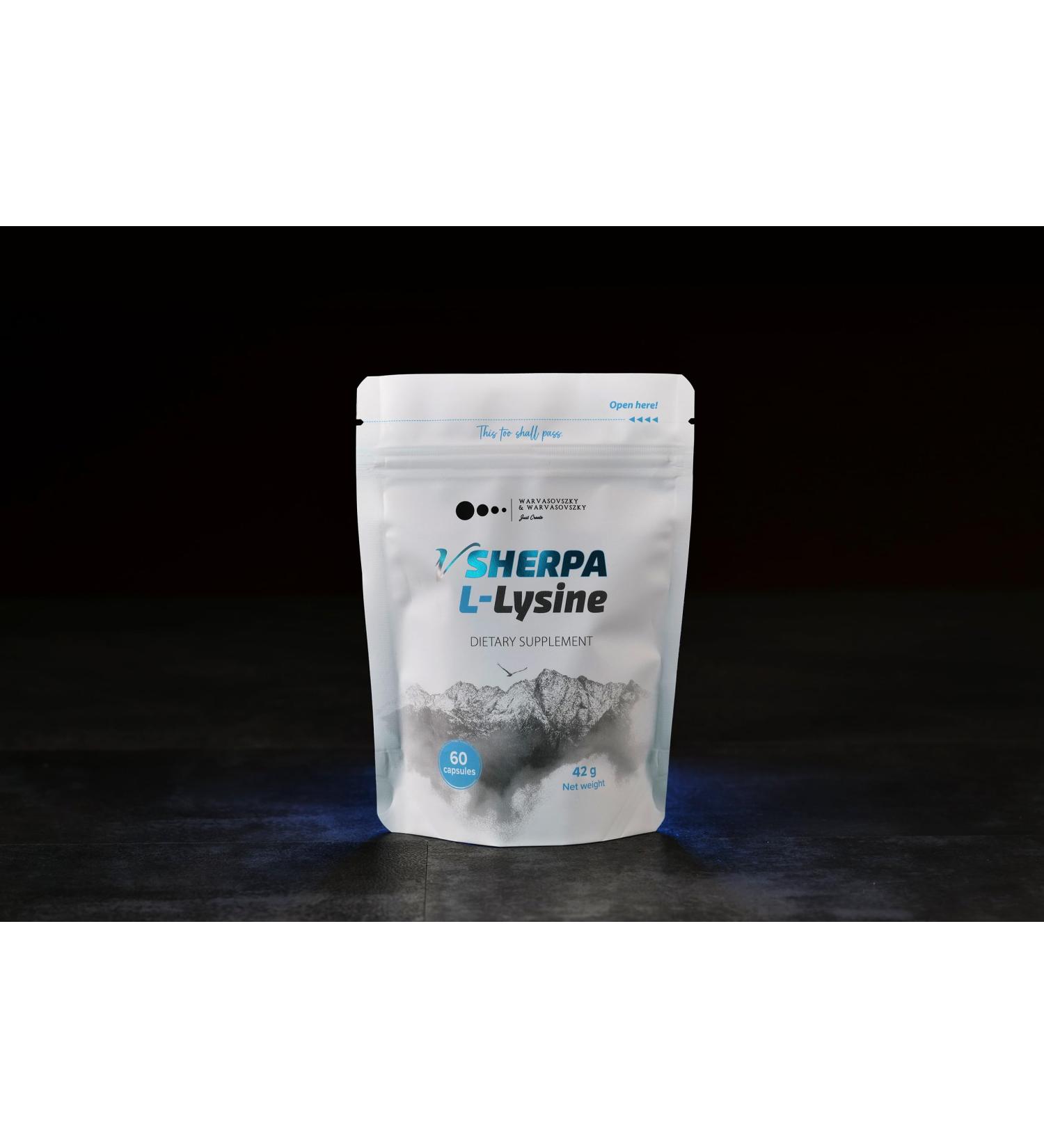 vSherpa L-Lysine, Premium Quality Dietary Supplement for Protein Synthesis, Immune Function, and Collagen Production, Supports Muscle Recovery and Overall Wellness, Gluten-Free, Non-GMO, 60 Capsules - Buy Online on GoSupps.com
