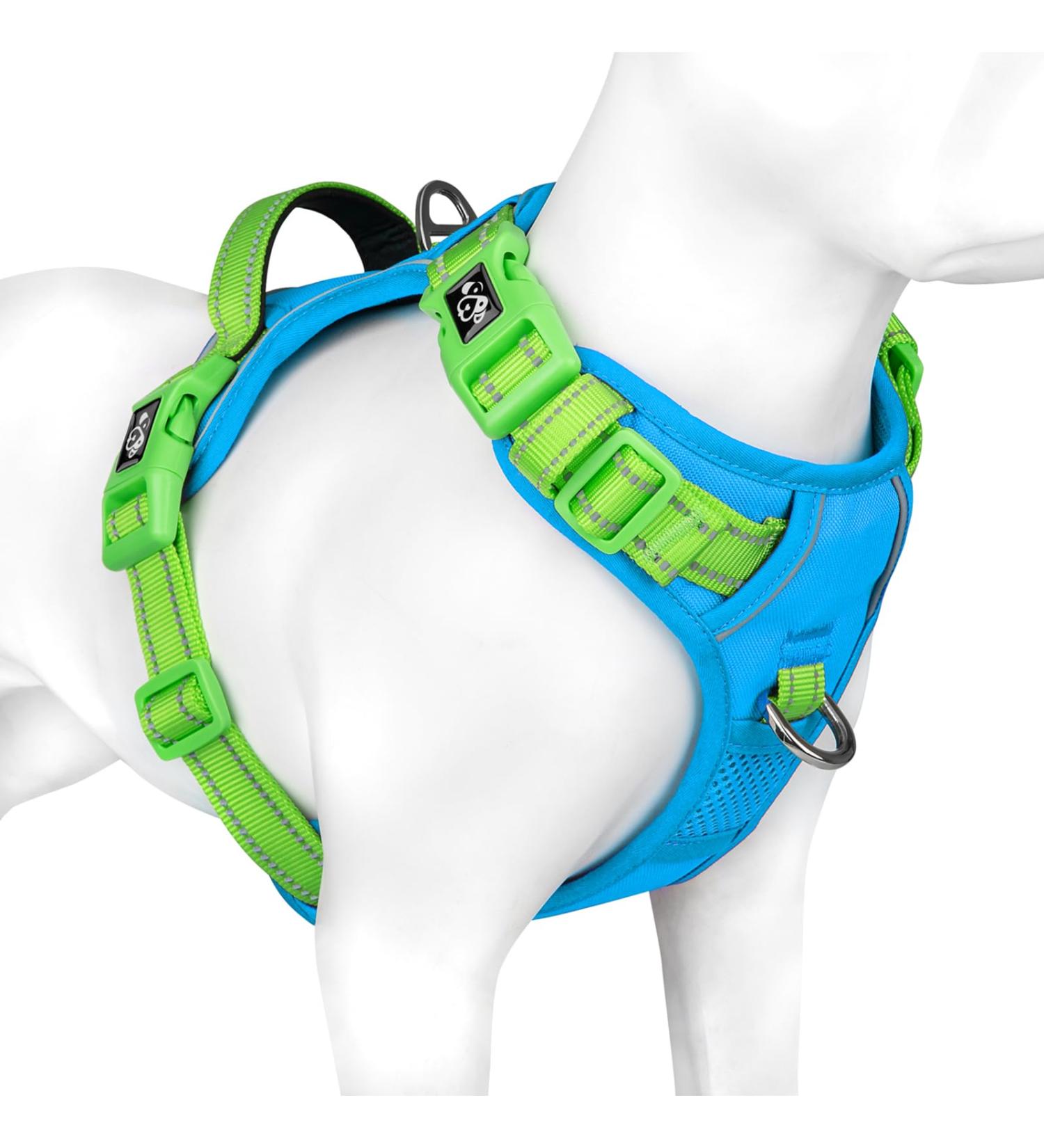Phoepet No Pull Dog Harness - Reflective Vest with Soft Training Handle for All Sizes - Blue & Green XL - Buy Online on GoSupps.com