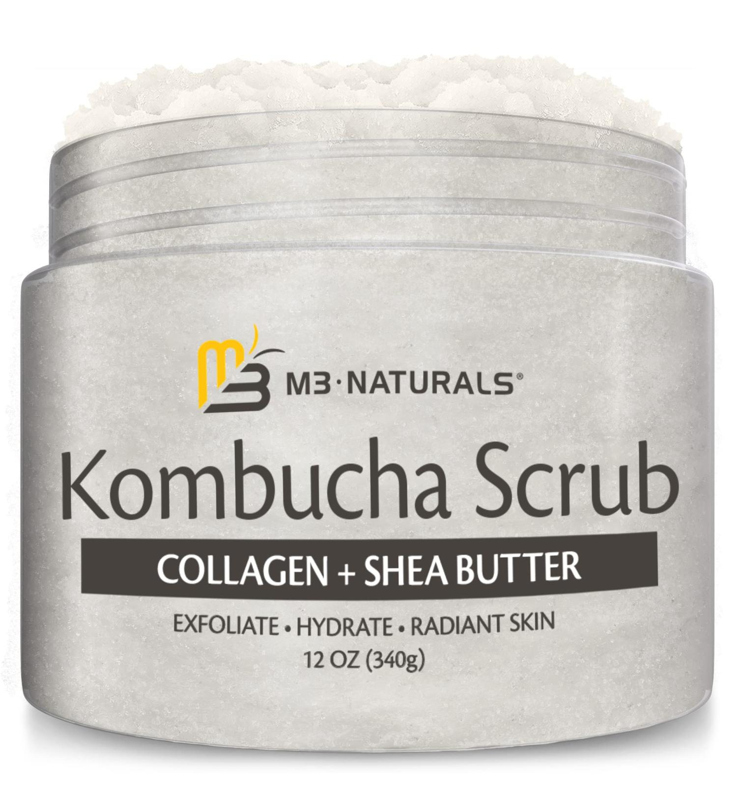 Kombucha Body Scrub with Collagen and Shea Butter | Exfoliating Skin Care by M3 Naturals - Buy Online on GoSupps.com