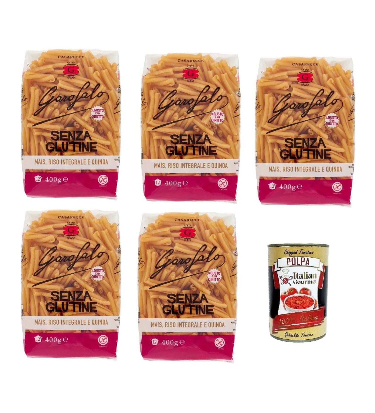  Italian Gourmet E.R. Garofalo Casarecce Senza Set of 5 bags of gluten-free gluten-free gluten-free gluten-free gluten-free 400 g - Buy Online on GoSupps.com