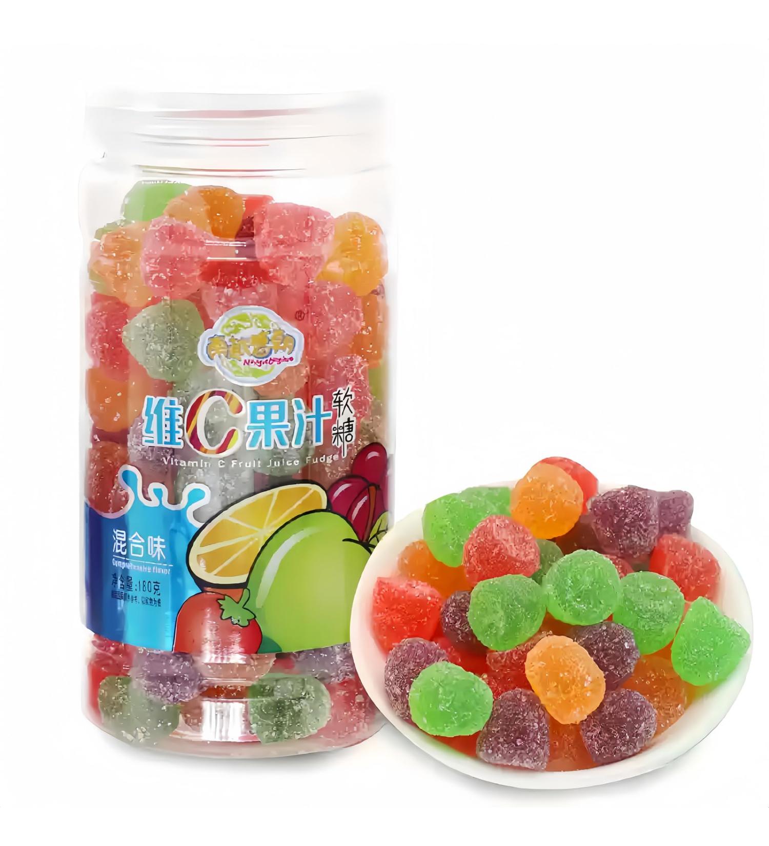 MKSDDF-180g Fruit Gummy Strawberry Flavored Gummy Candy Sweet and Sour Gummy Grape Candy - Assorted Flavors Gummy Candy (Mixed Flavors) - Buy Online on GoSupps.com